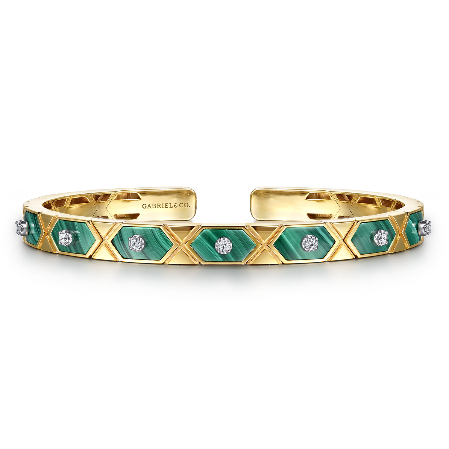 Diamond and Malachite Bangle Bracelet