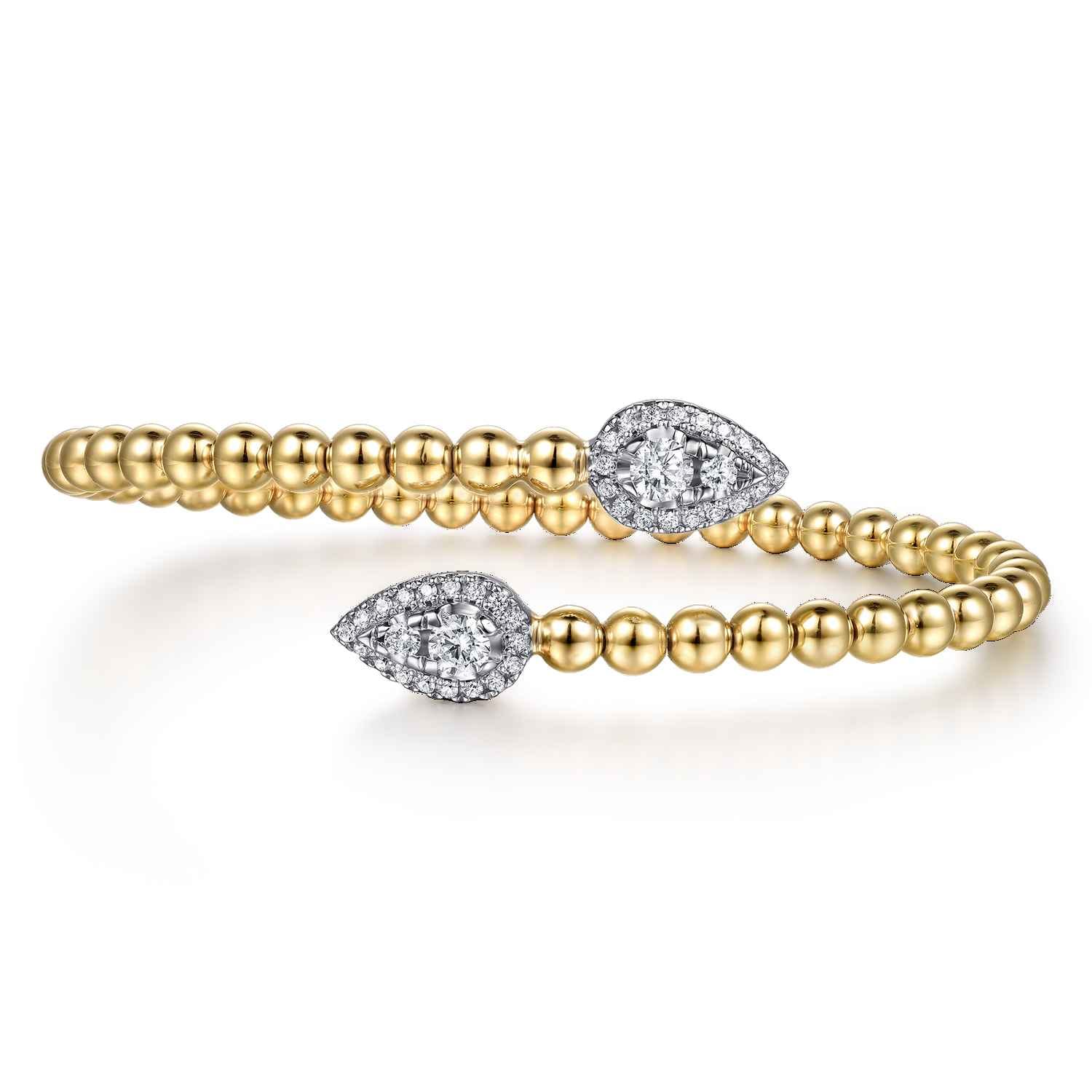 Bujukan and Diamond Teardrop Bypass Bangle Bracelet