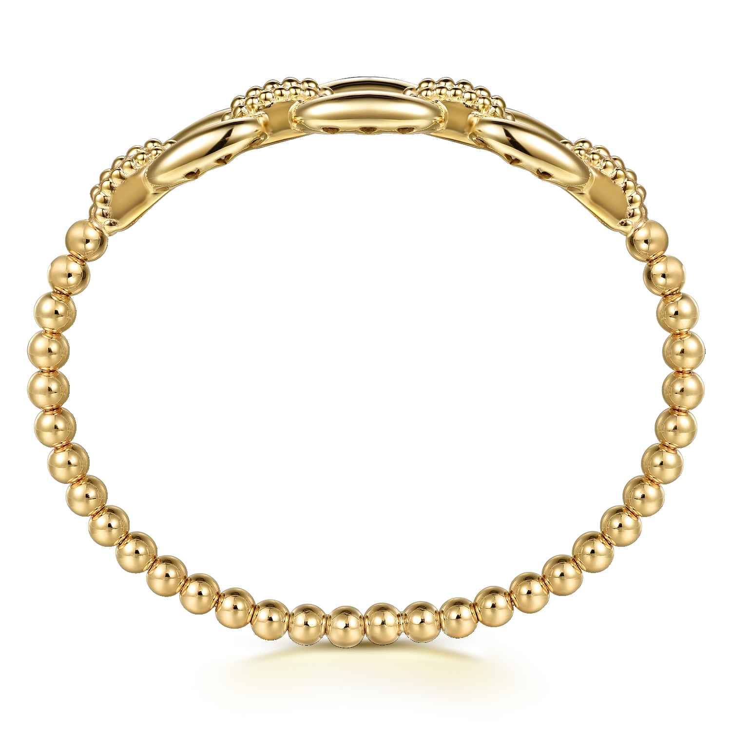 Bujukan and Link Chain Bangle Bracelet in 14K Yellow Gold, photograph 3
