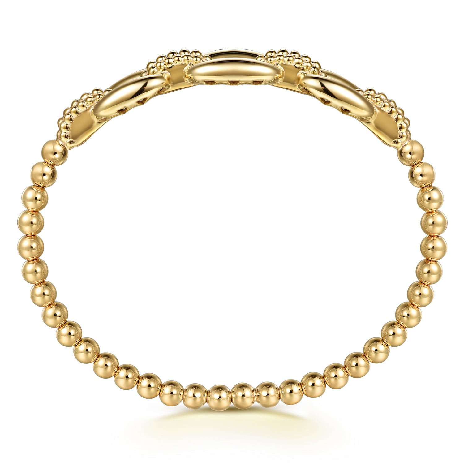 Bujukan and Link Chain Bangle Bracelet in 14K Yellow Gold, photograph 3