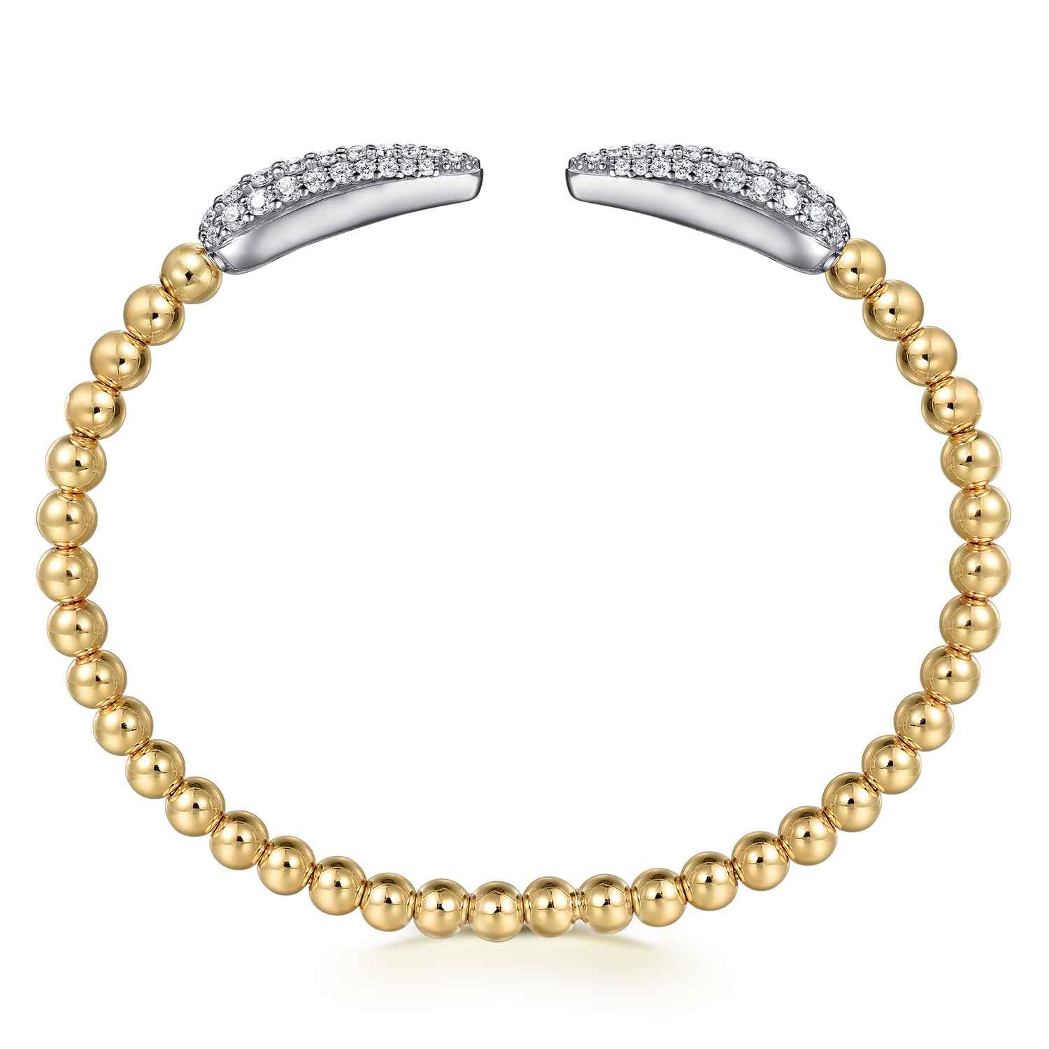Bujukan and Diamond Spike Split Bangle Bracelet in 14K White/Yellow Gold, photograph 3