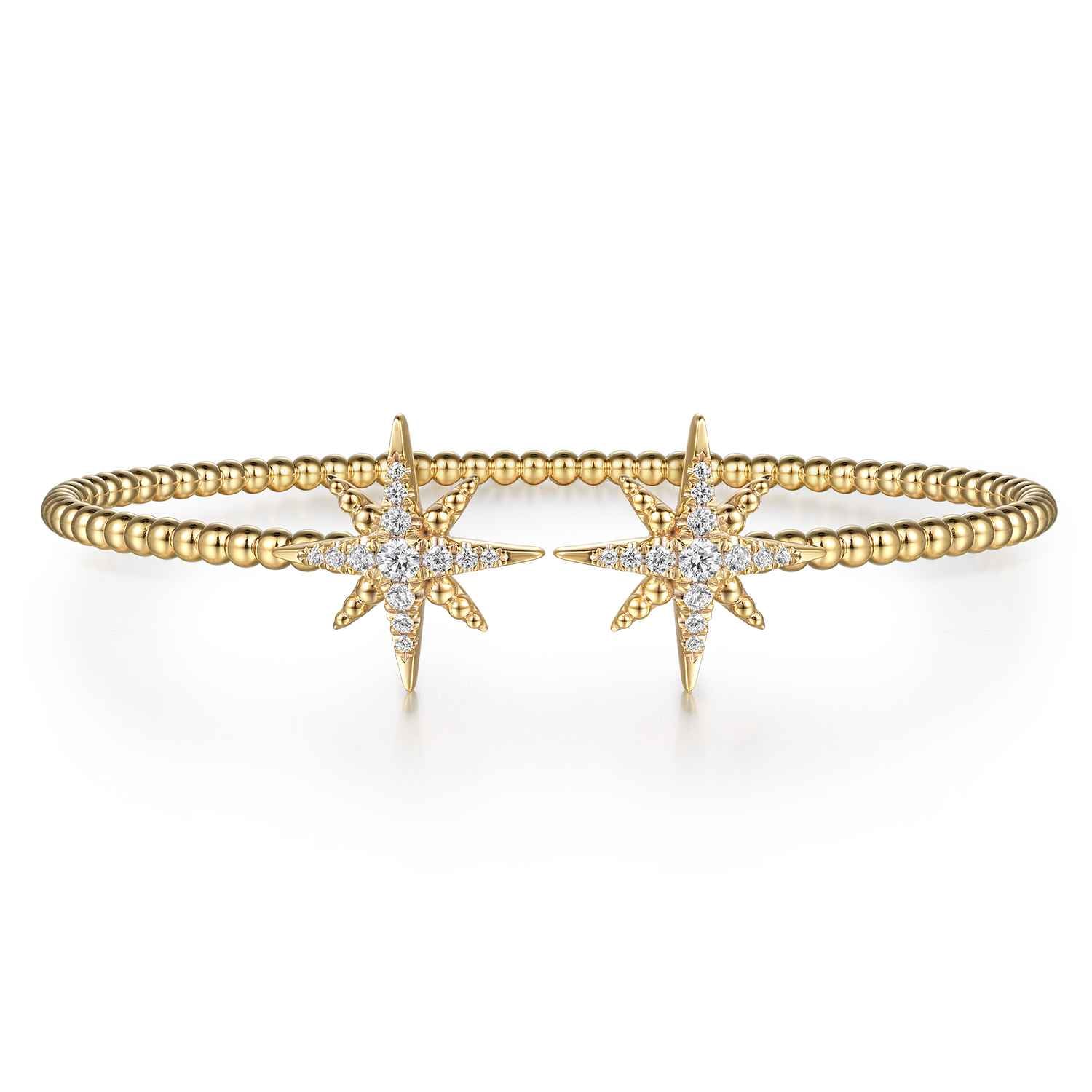 Bujukan and Diamond Starburst Open Bangle Bracelet