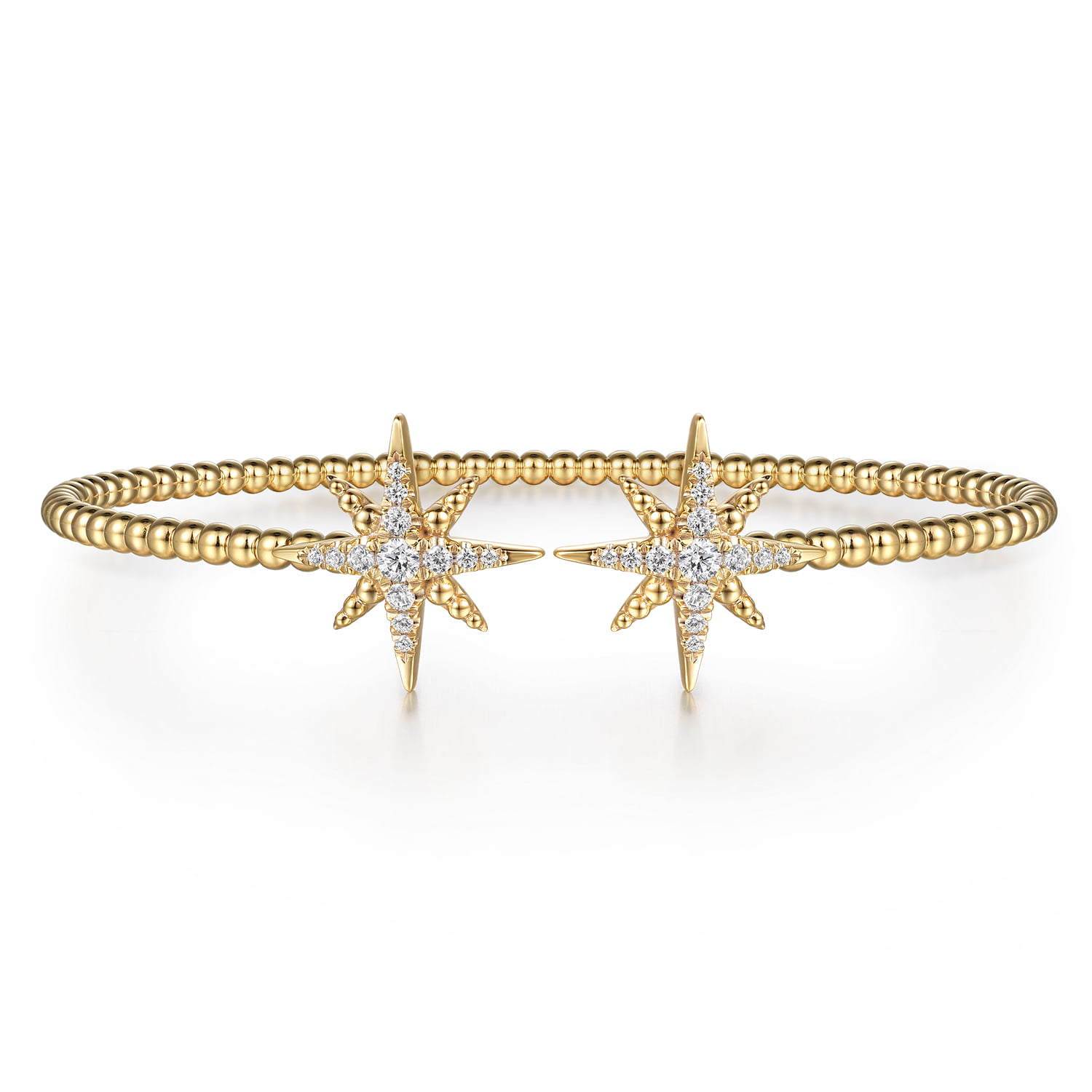 Bujukan and Diamond Starburst Open Bangle Bracelet
