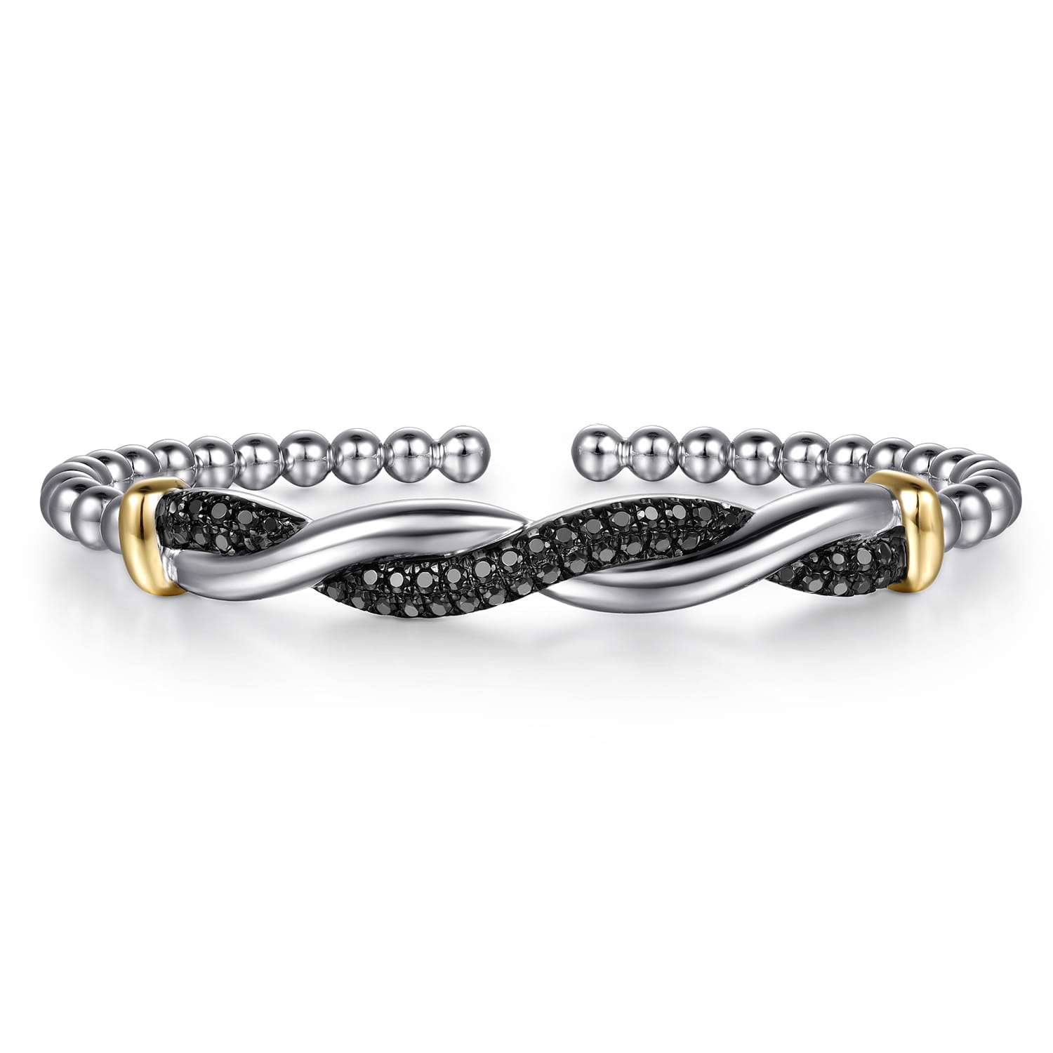 and Bujukan Black Spinel Twisted Bangle Bracelet