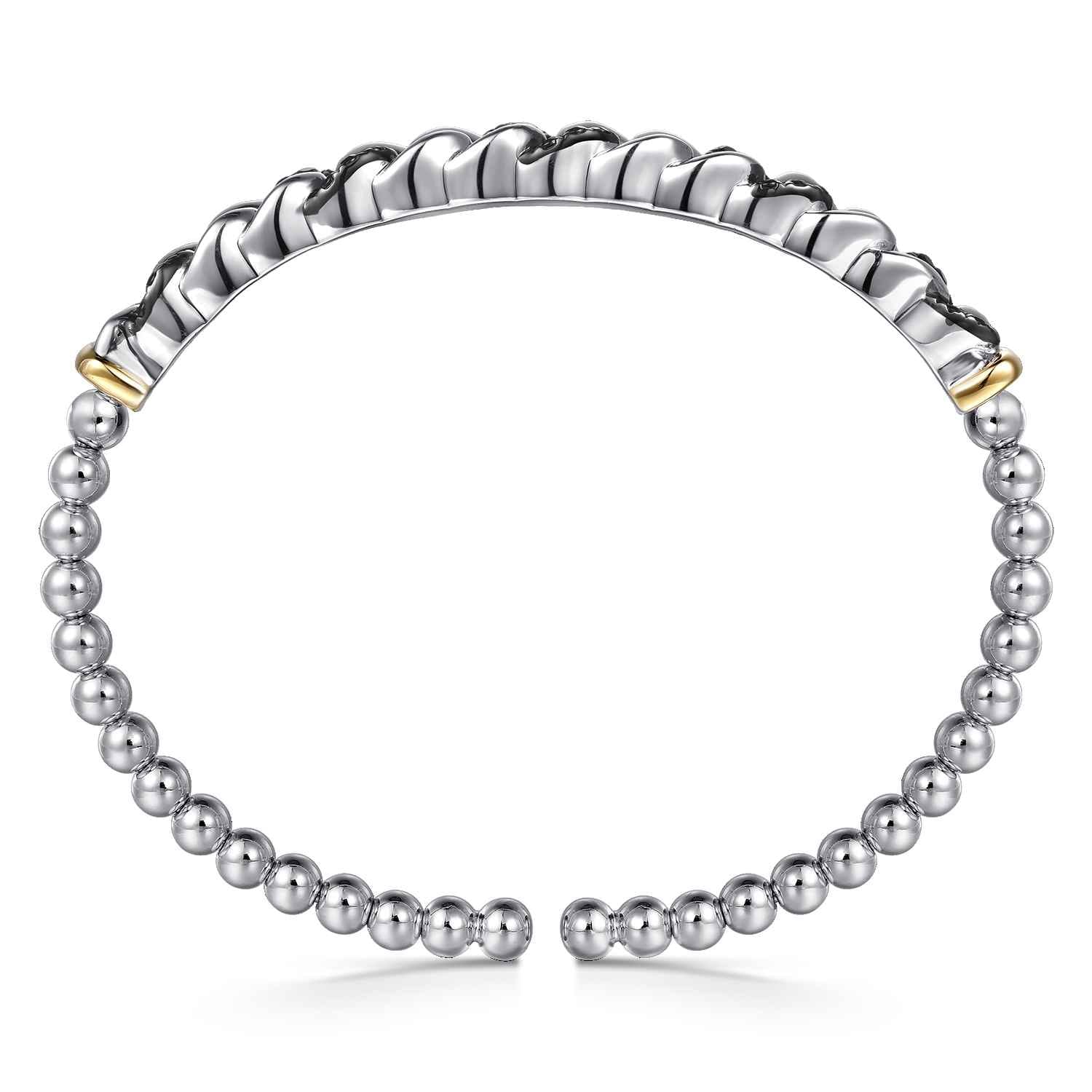 and Bujukan Black Spinel Cuban Link Bangle in 14K Yellow Gold, photograph 3