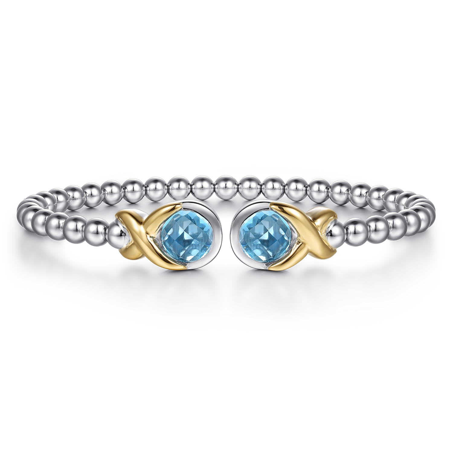 and Round Shape Blue Topaz Bujukan Bangle