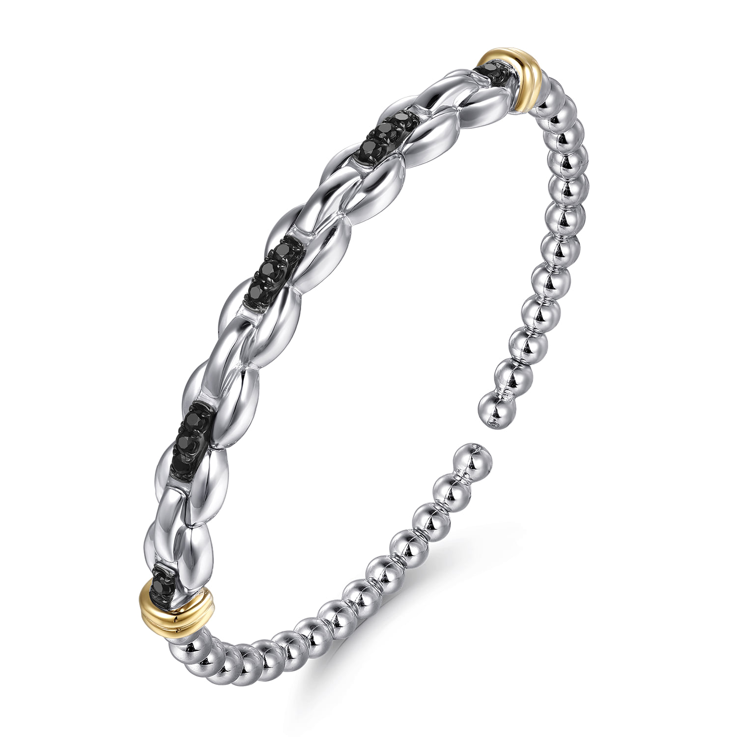 and Bujukan Black Spinel Link Bangle in 14K Yellow Gold, photograph 2