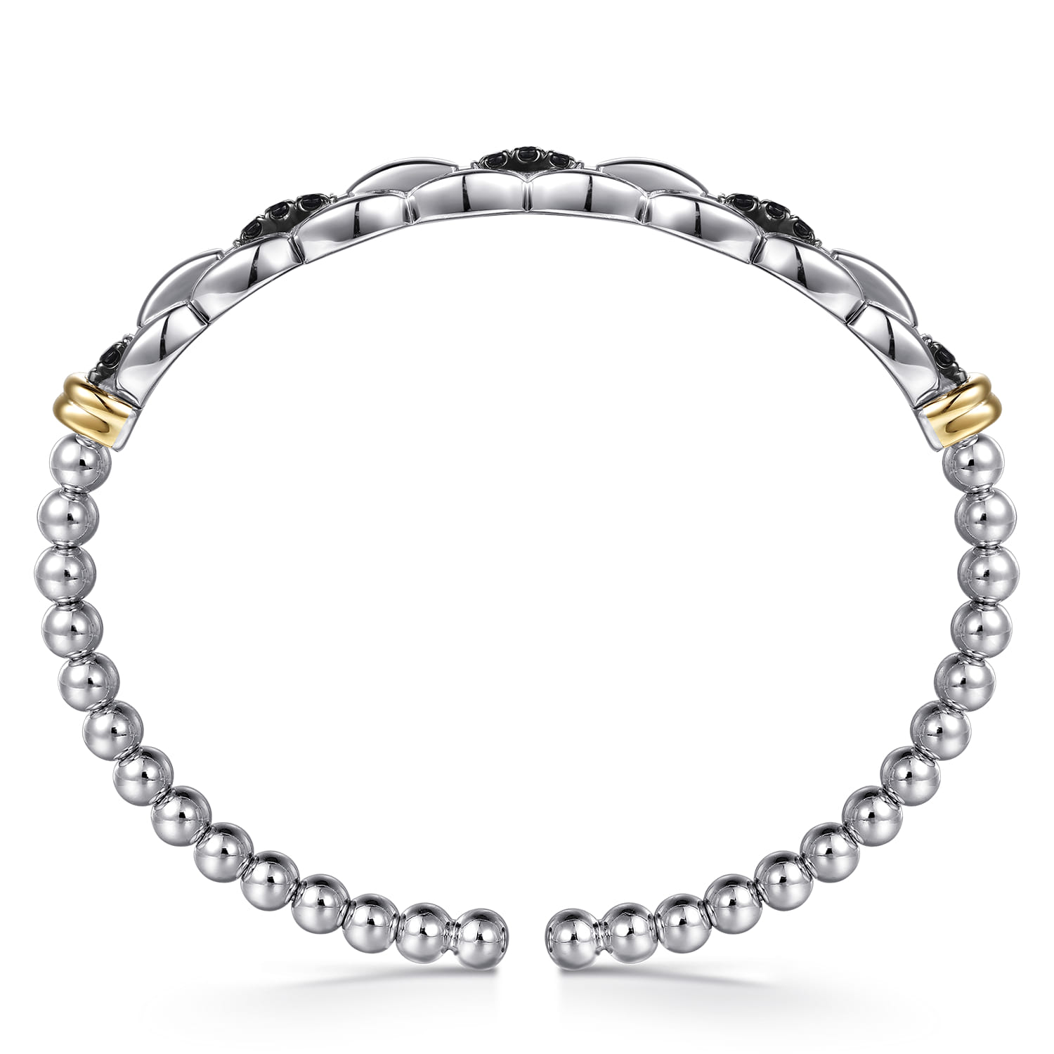 and Bujukan Black Spinel Link Bangle in 14K Yellow Gold, photograph 3