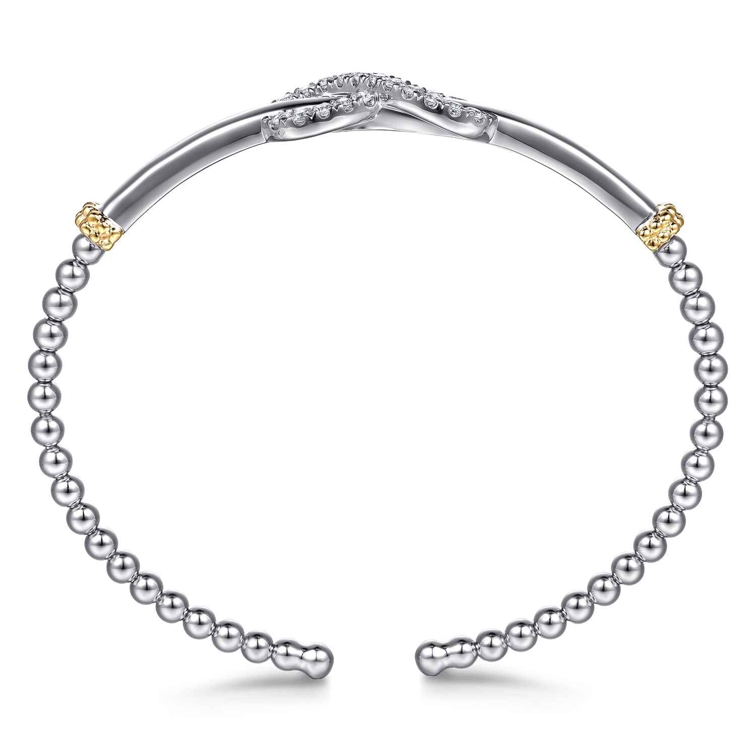 and Bujukan White Sapphire Infinity Cuff Bracelet in 14K Yellow Gold, photograph 3