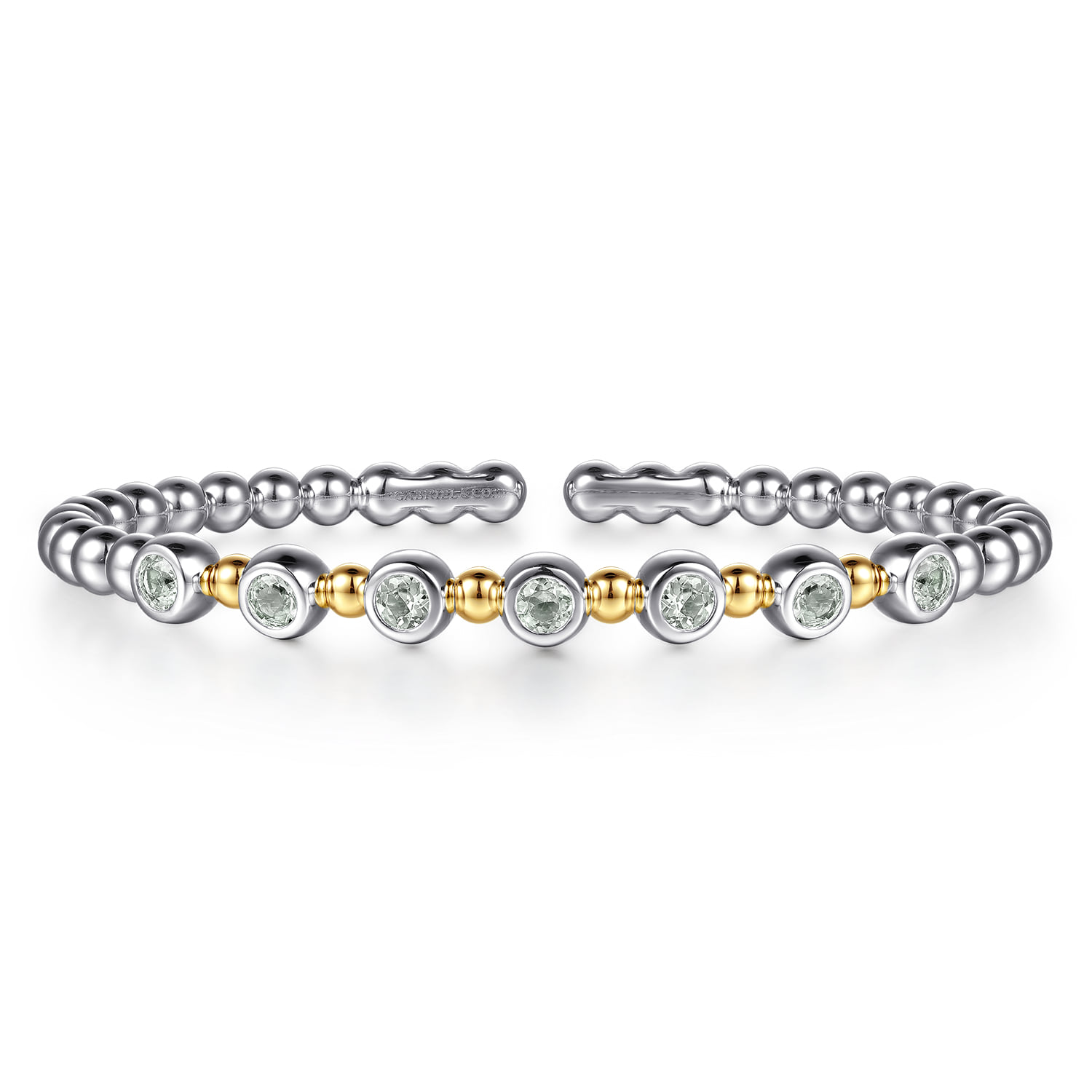 and Green Amethyst Bezel Set Bujukan Split Bangle Bracelet