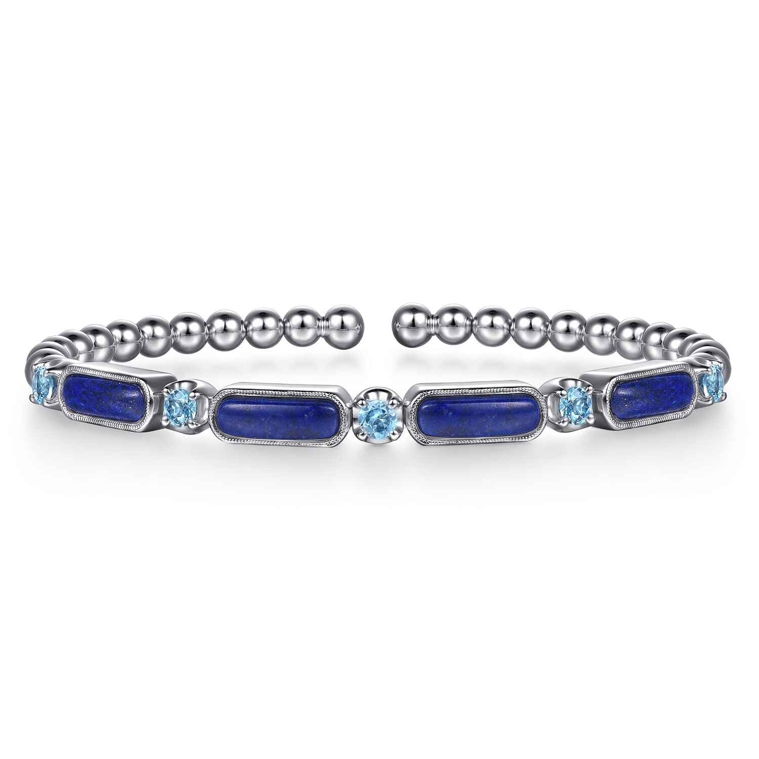 Bujukan Blue Topaz and Lapis Split Bangle Bracelet