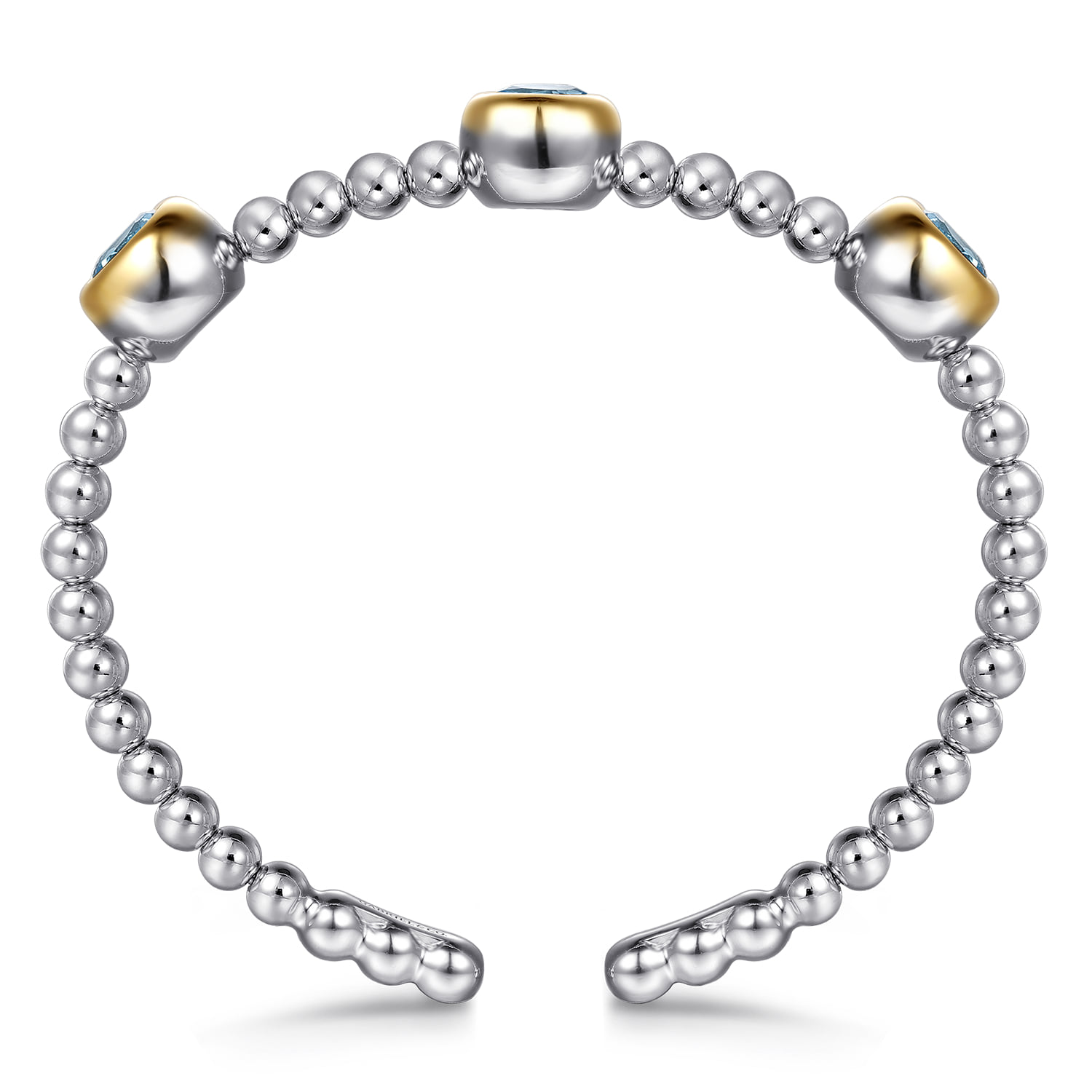 and Bujukan Blue Topaz Bangle Bracelet in 14K Yellow Gold, photograph 3