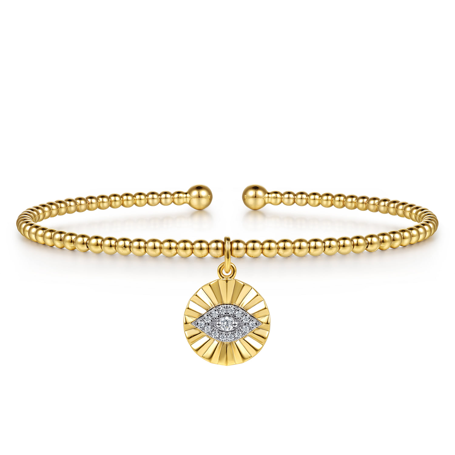 Bujukan Beaded Diamond Evil Eye Cuff Bangle Bracelet