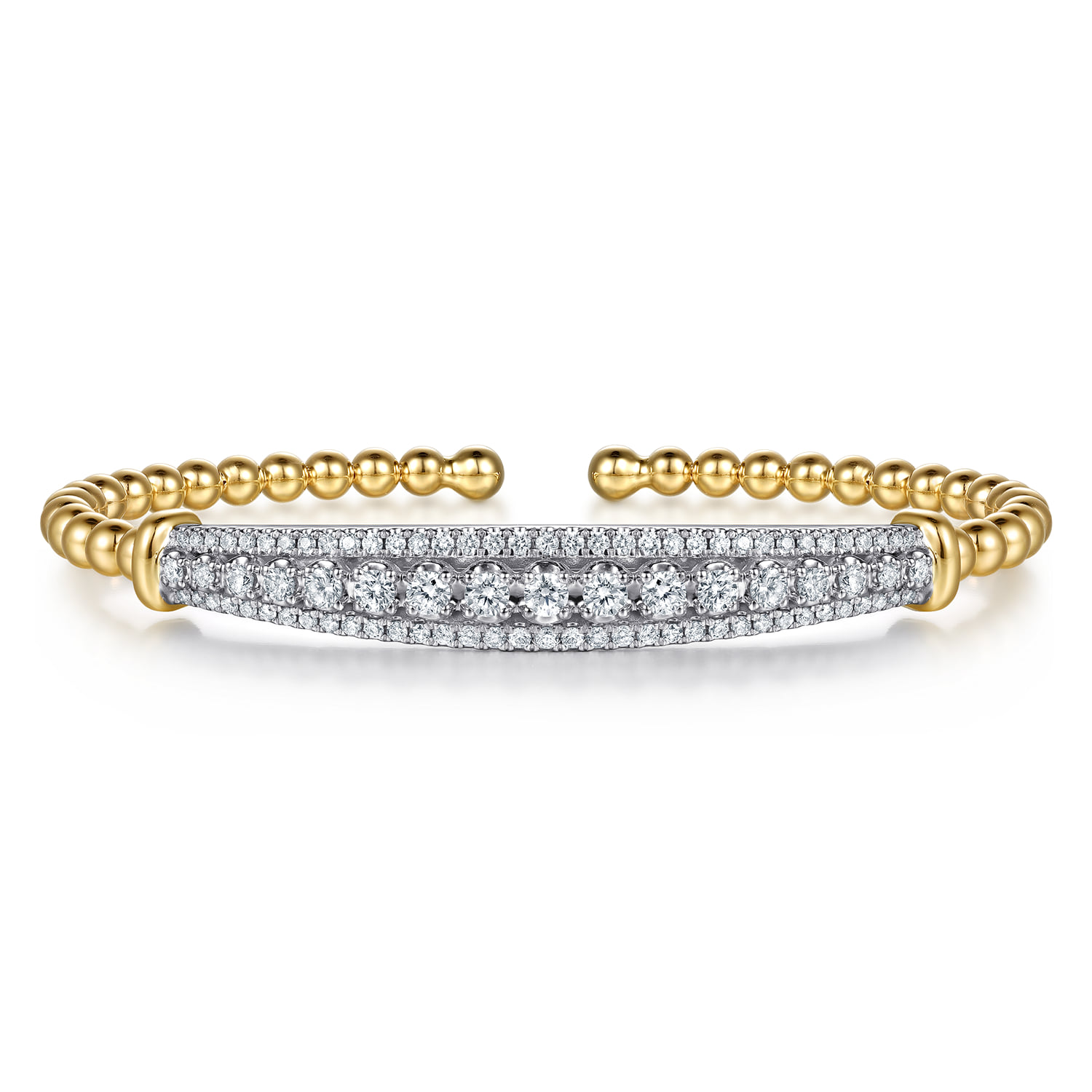 Bujukan Beaded Graduating Diamond Bar Cuff Bangle Bracelet