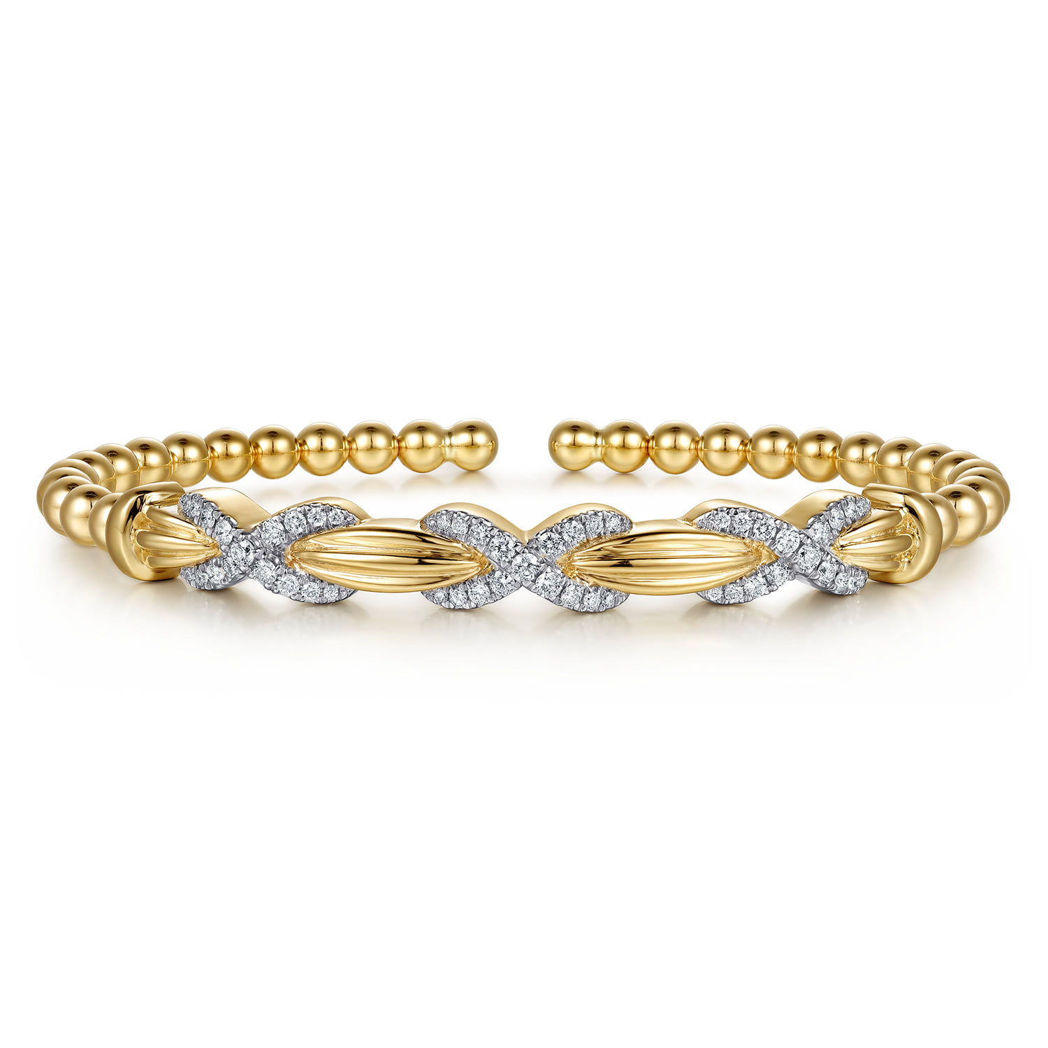 Bujukan Beaded Diamond X Station Cuff Bangle Bracelet
