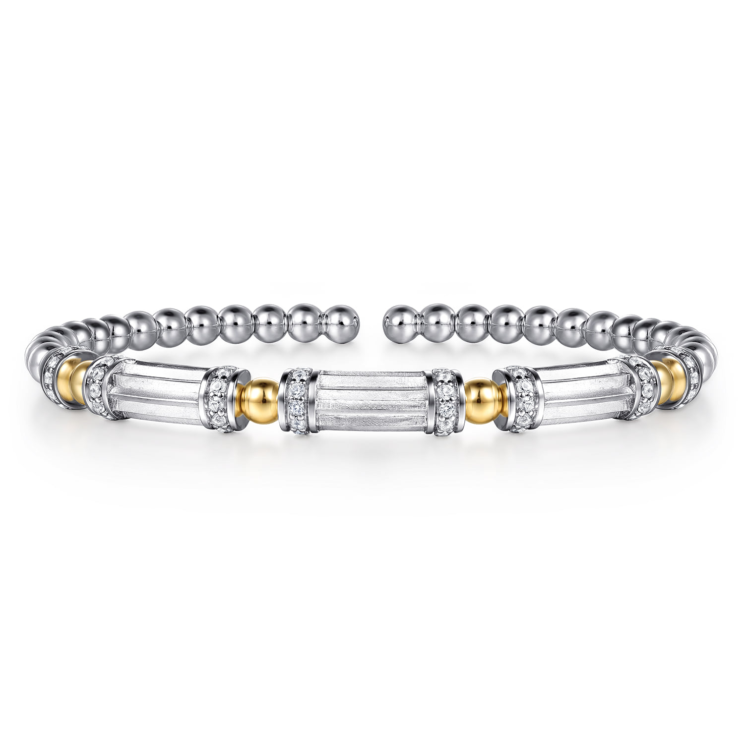 and Bujukan Beaded White Sapphire Cuff Bangle Bracelet