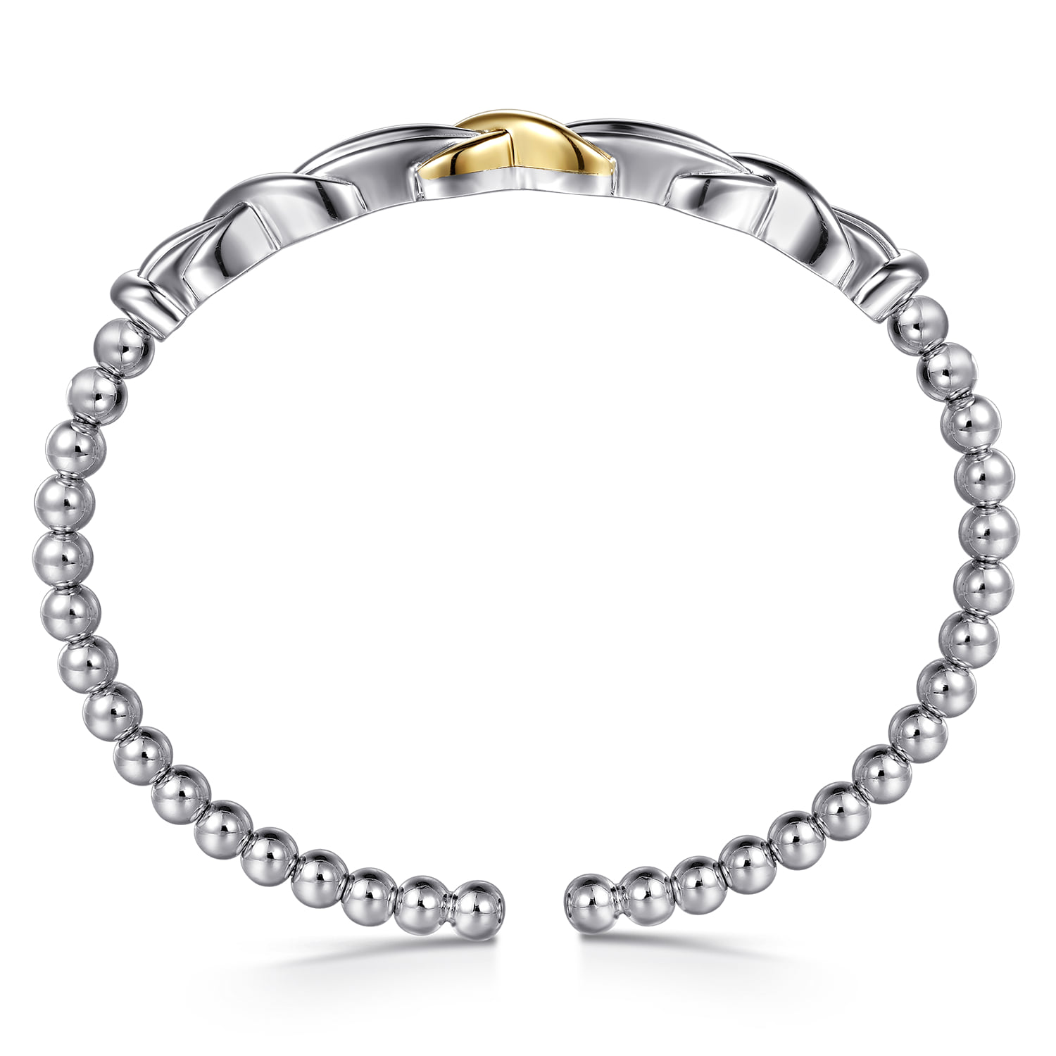 and Bujukan X Cuff Bangle Bracelet in 14K Yellow Gold, photograph 3