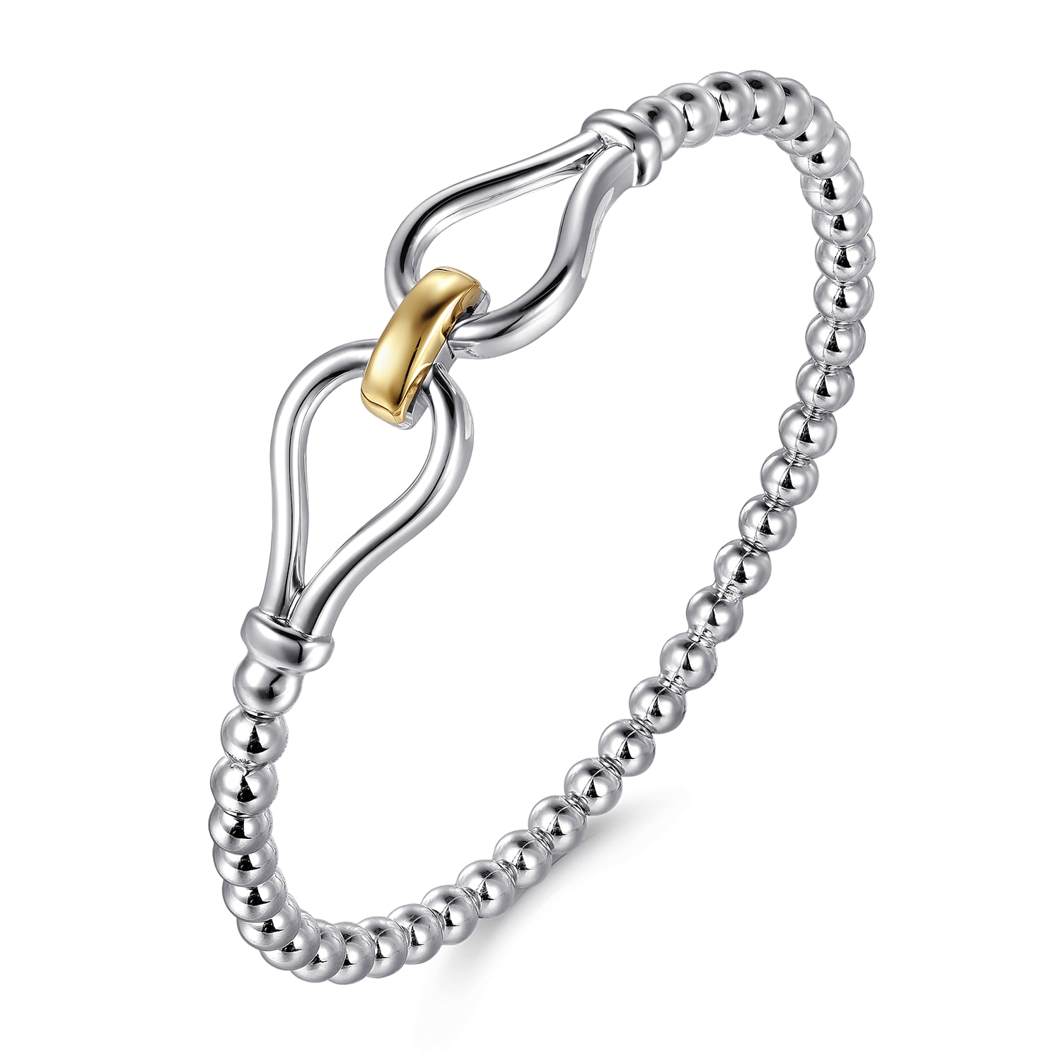 and Bujukan Horseshoe Cuff Bangle Bracelet in 14K Yellow Gold, photograph 2