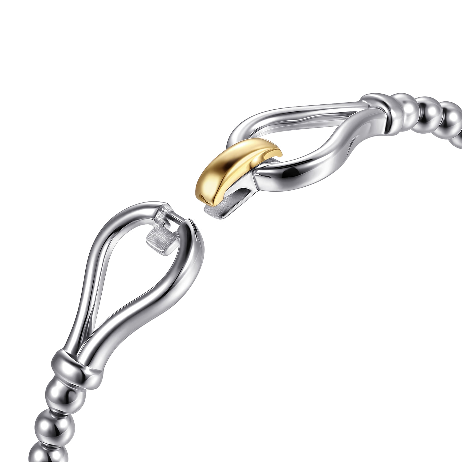 and Bujukan Horseshoe Cuff Bangle Bracelet in 14K Yellow Gold, photograph 5