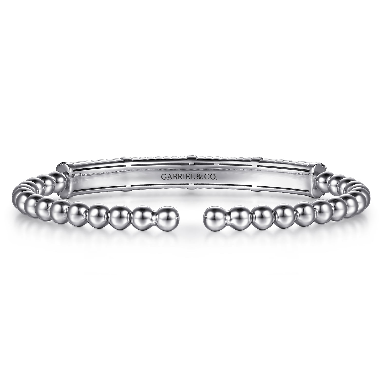 Bujukan Garnet and Shrimp Station Cuff Bangle Bracelet in Sterling Silver, photograph 4