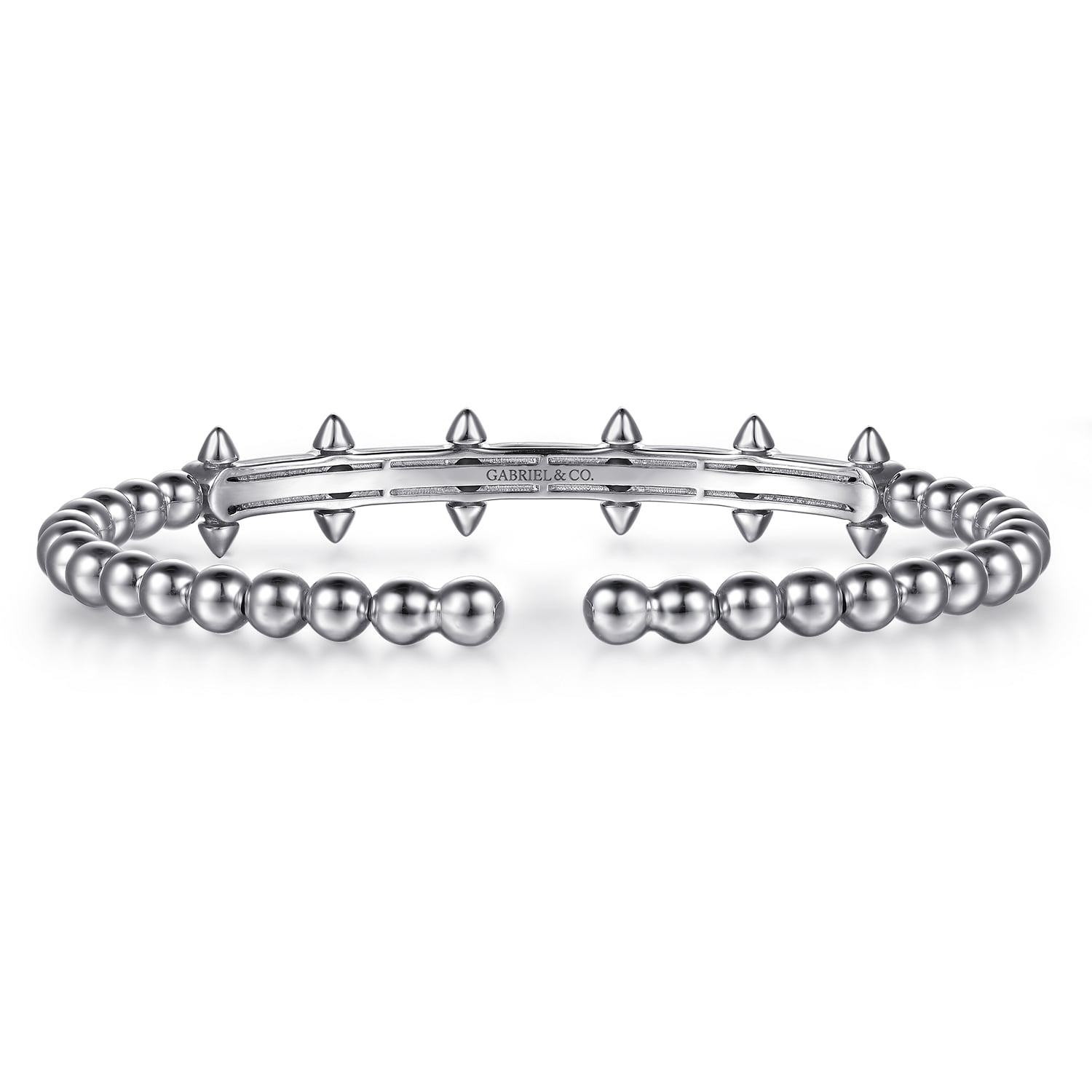 Bujukan Spike Station Cuff Bangle Bracelet with Enamel in Sterling Silver, photograph 4