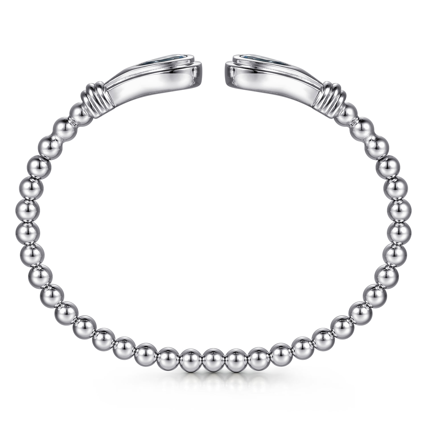 Bujukan Blue Topaz Open Bangle Bracelet in Sterling Silver, photograph 3