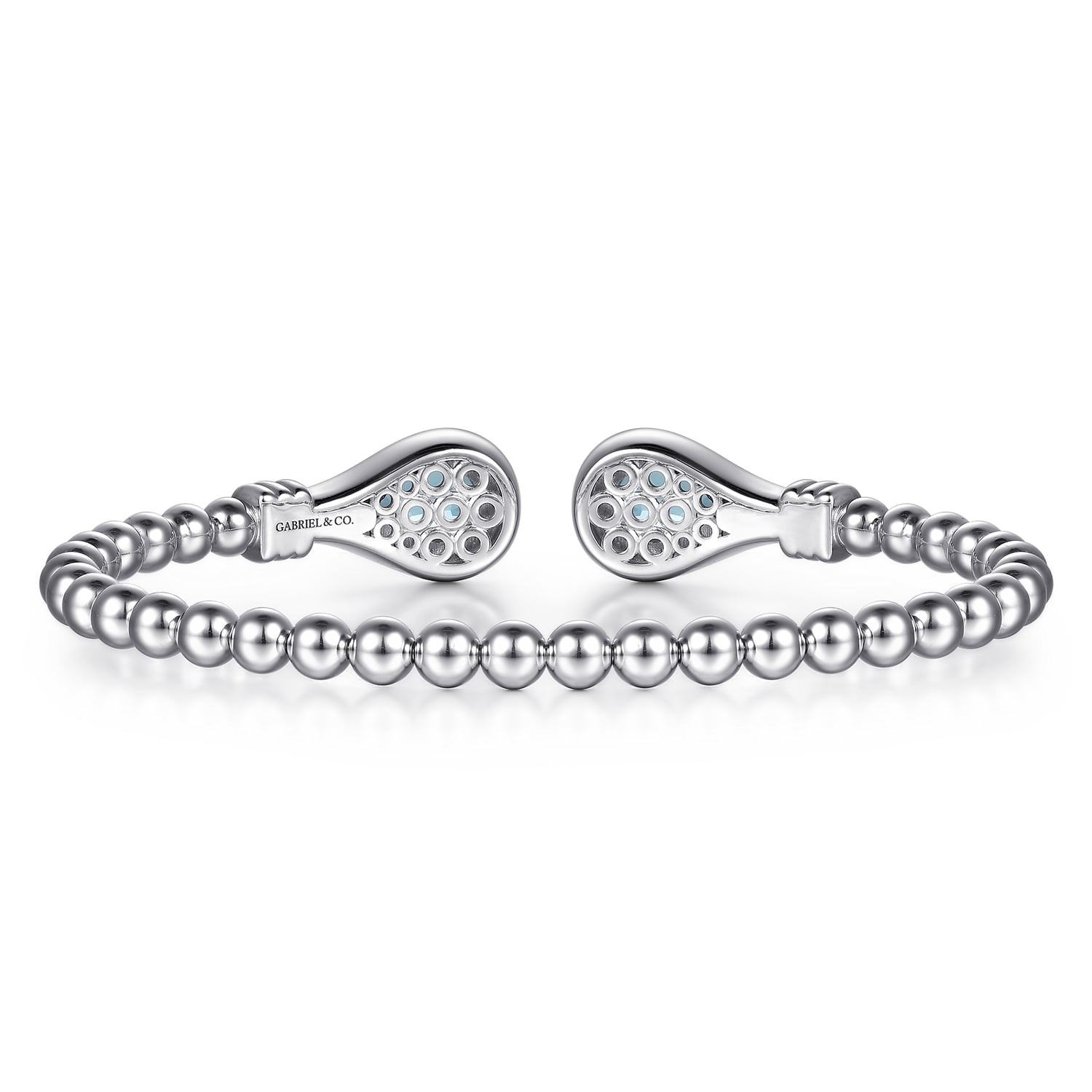 Bujukan Blue Topaz Open Bangle Bracelet in Sterling Silver, photograph 4