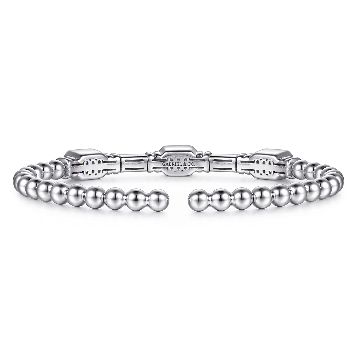 Bujukan Amethyst Cuff Bangle Bracelet in Sterling Silver, photograph 4