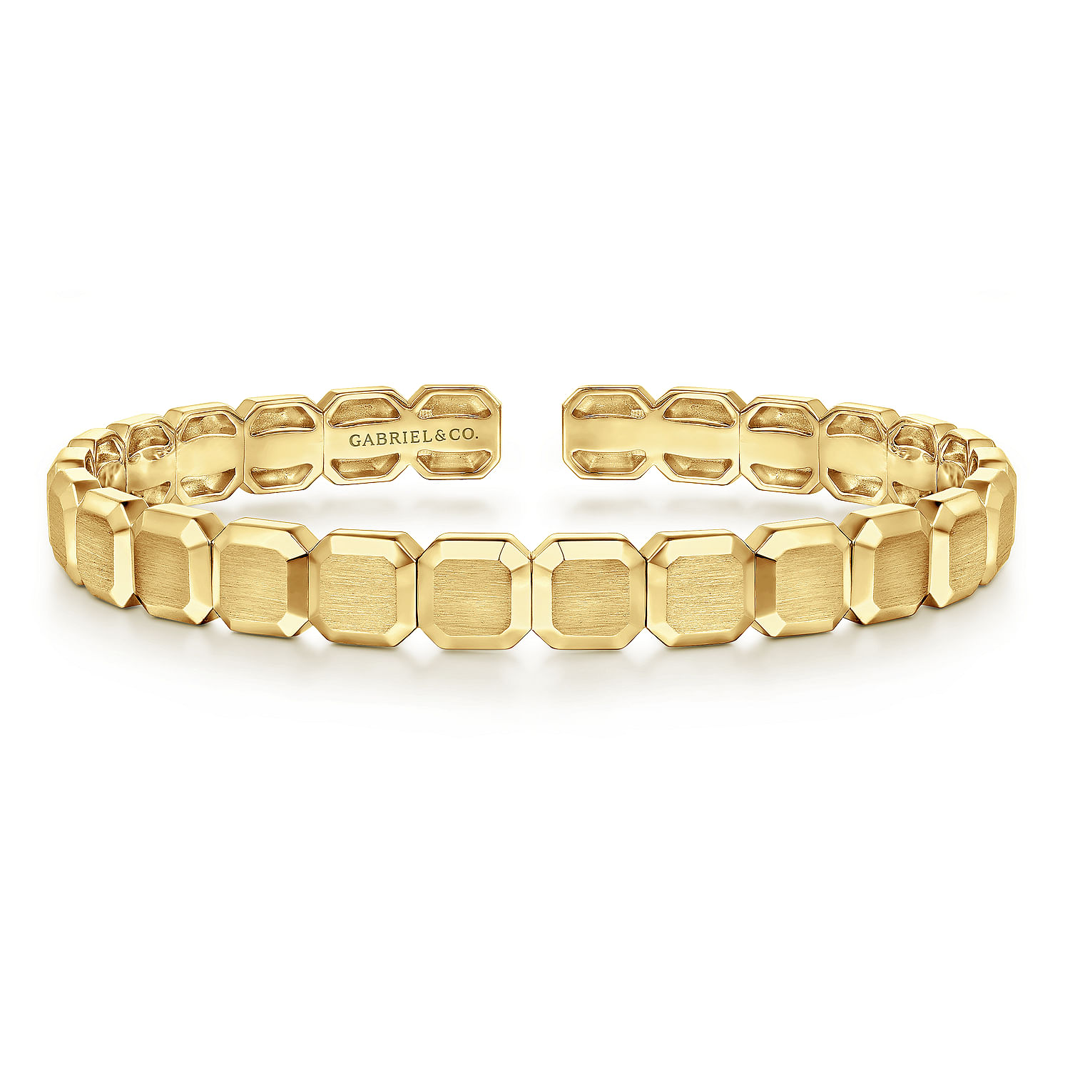 【Gaby】 cutlery bangle Dextera bangle, Octagon shape, Round cut, White, Ruthenium