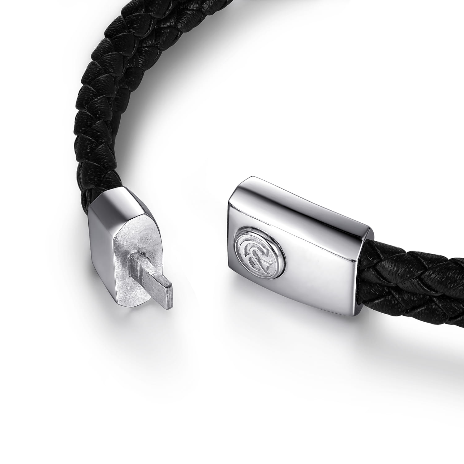 Leather with Malachite ID Bracelet in Sterling Silver, photograph 3