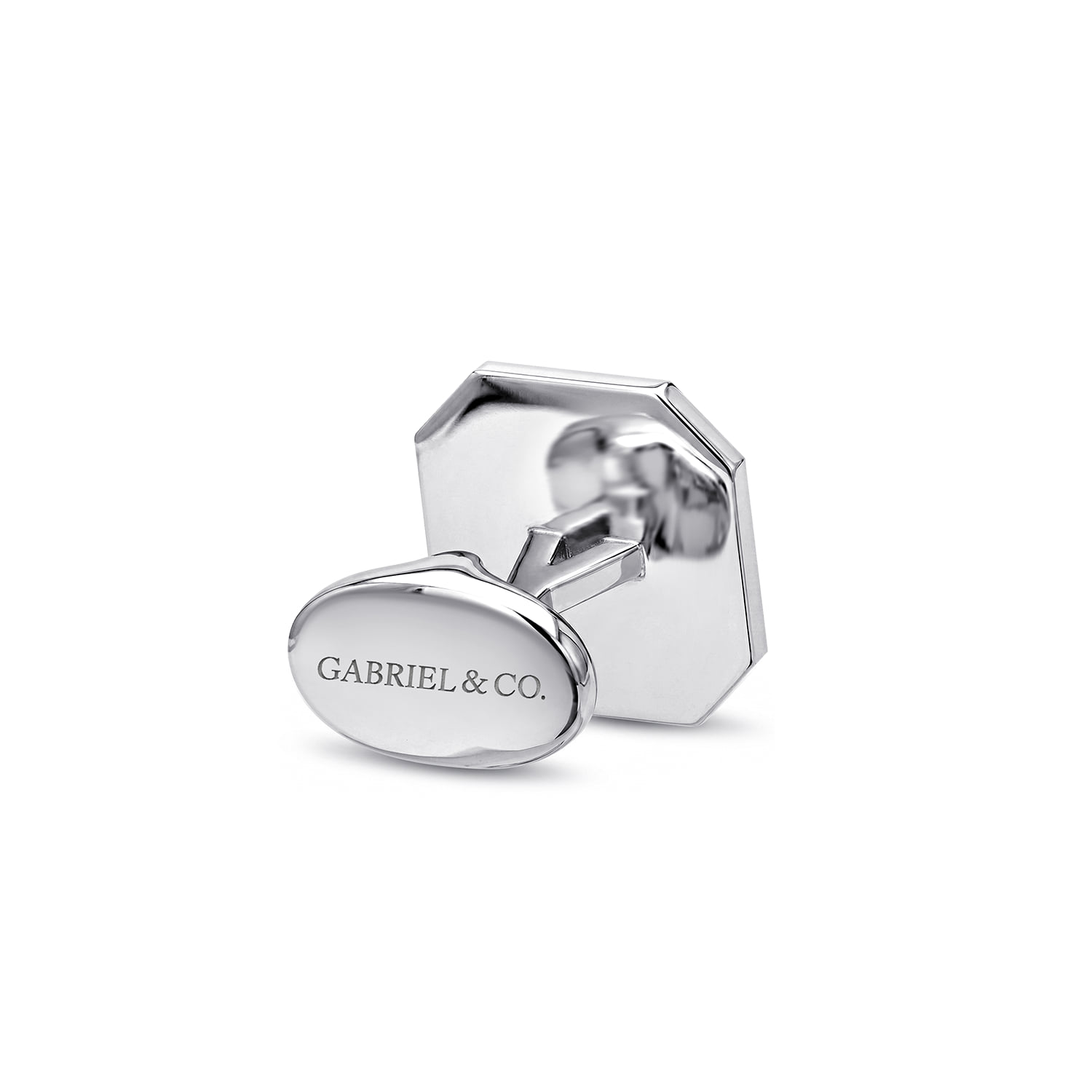 Square Cufflinks with Enamel in Sterling Silver, photograph 2