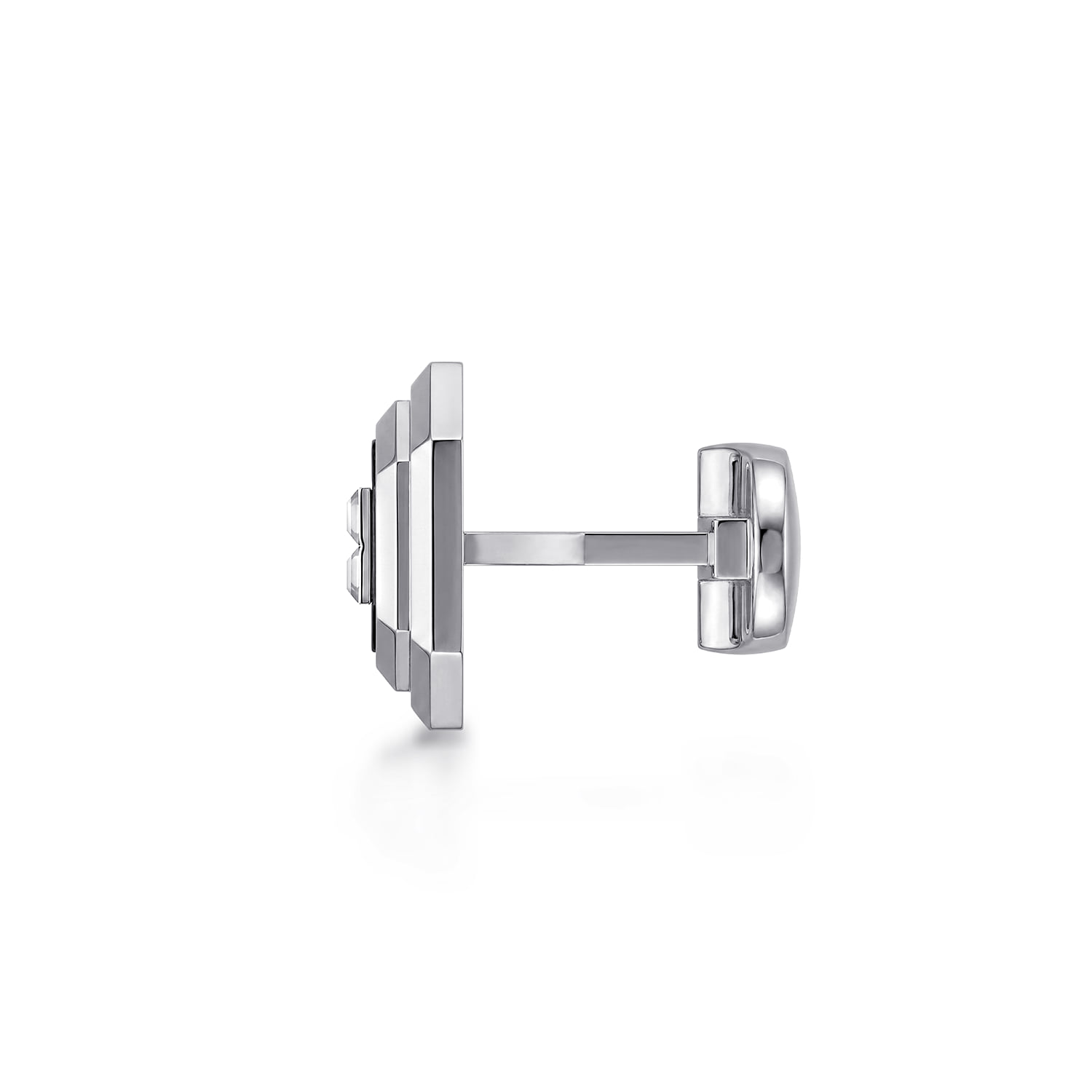 Square Cufflinks with Enamel in Sterling Silver, photograph 3