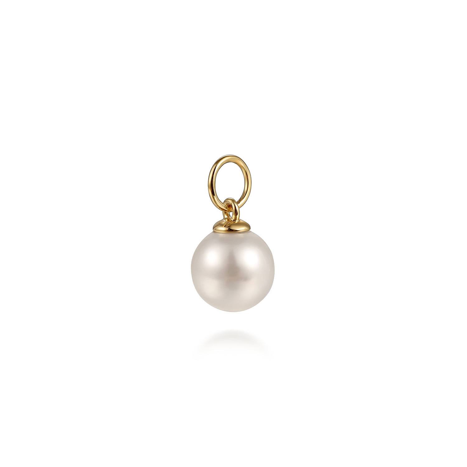 Pearl Earring Charm in 14K Yellow Gold, photograph 3