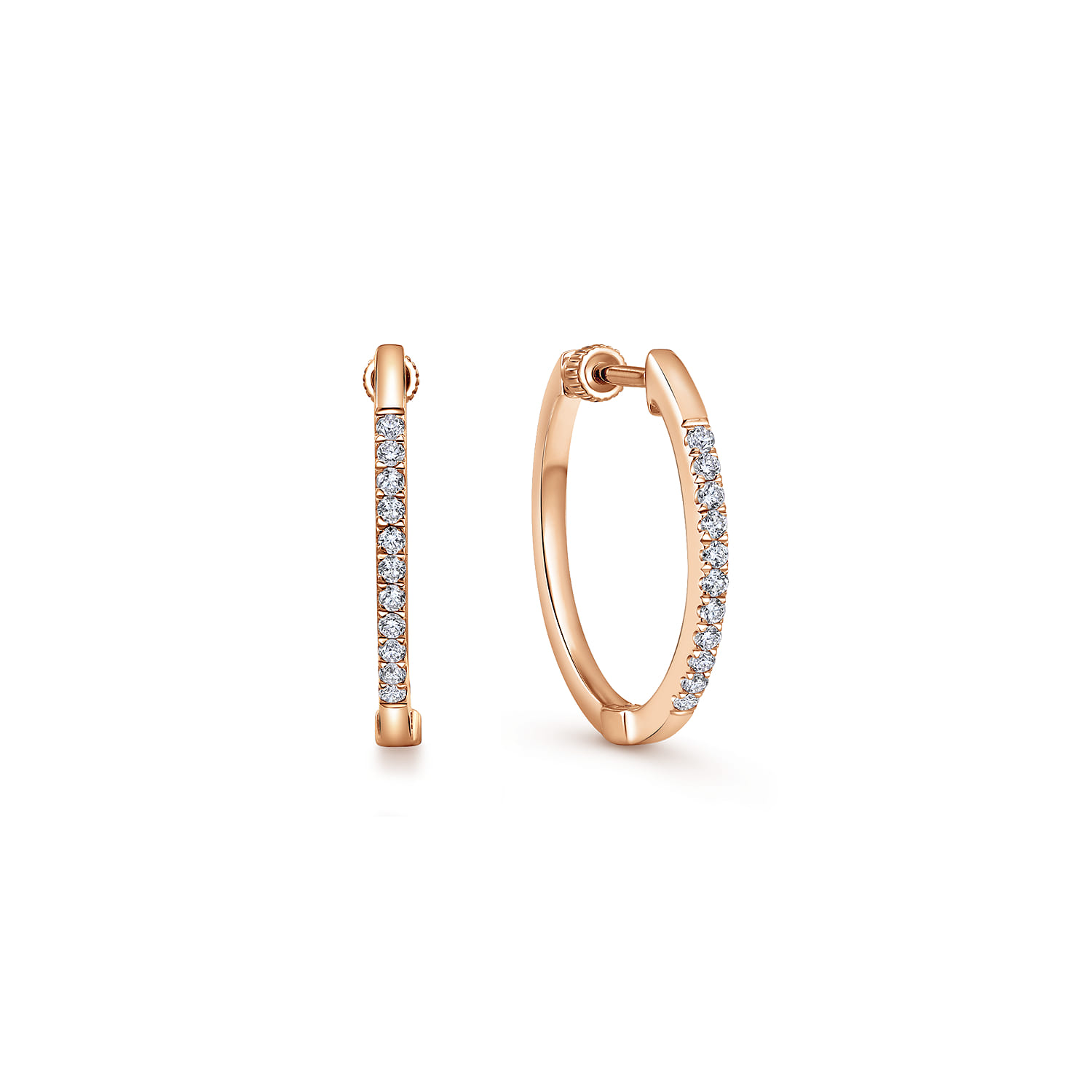Tiger Claw Set Diamond 15mm Huggie Earrings