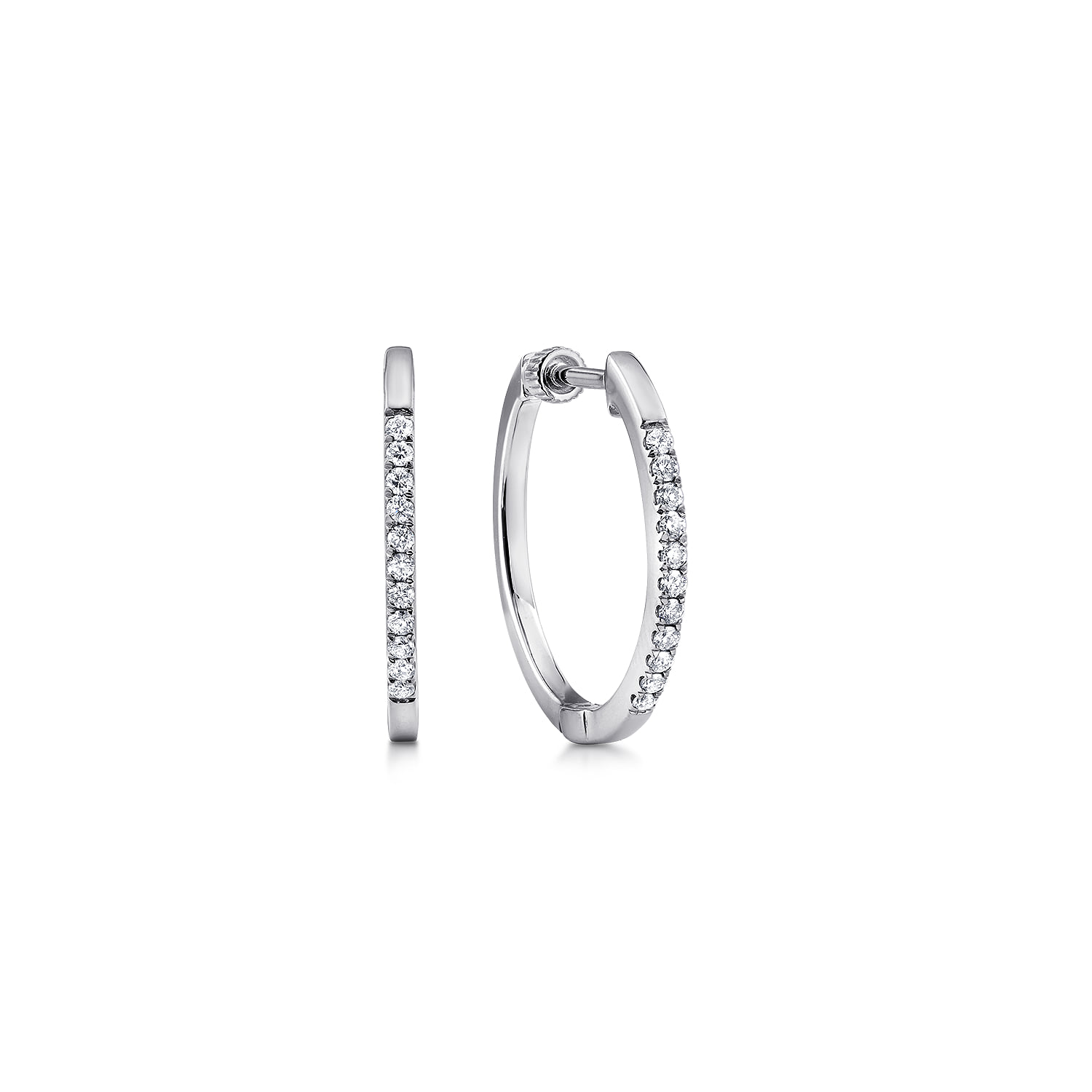 Tiger Claw Set Diamond 15mm Huggie Earrings