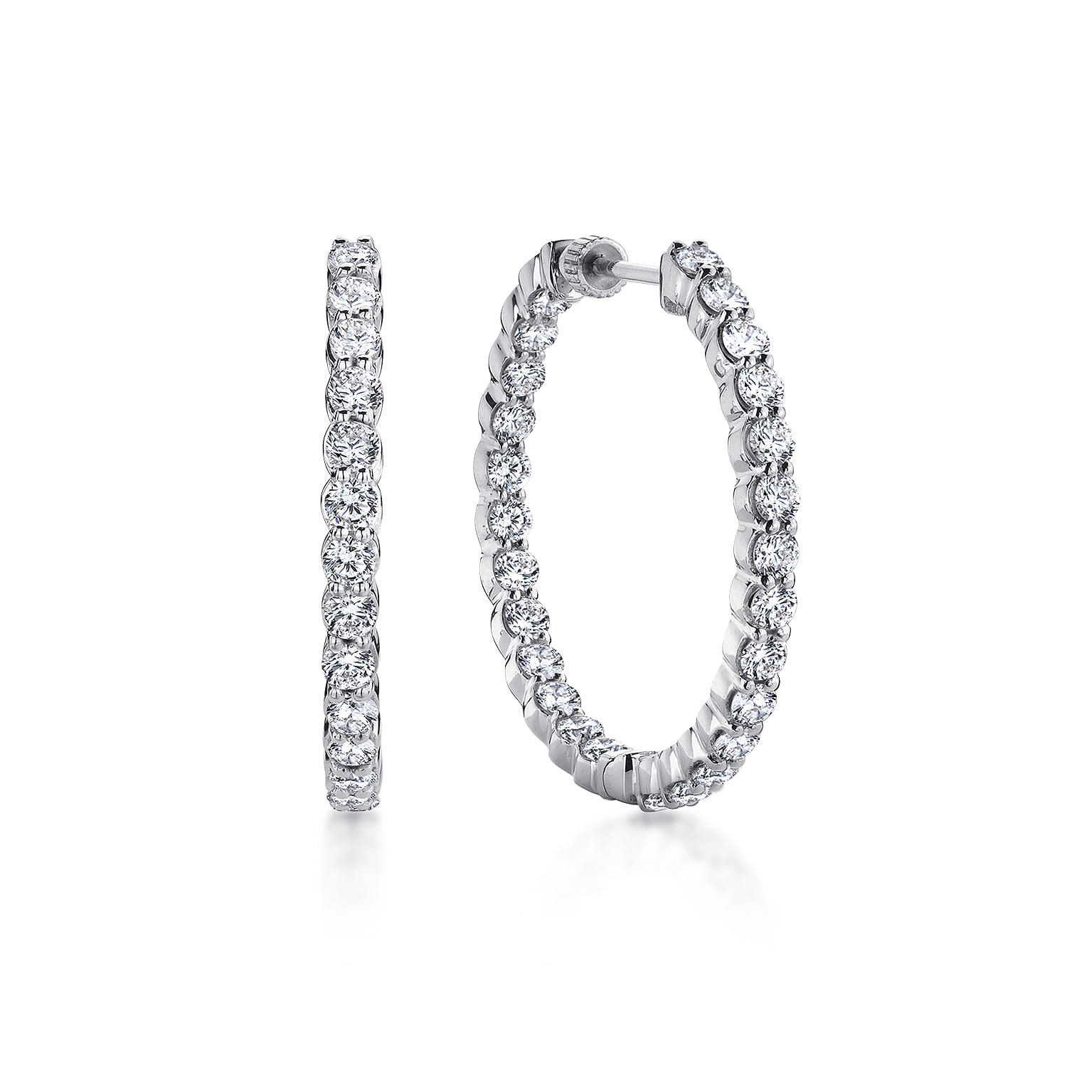 30mm Inside Out Diamond Hoop Earrings