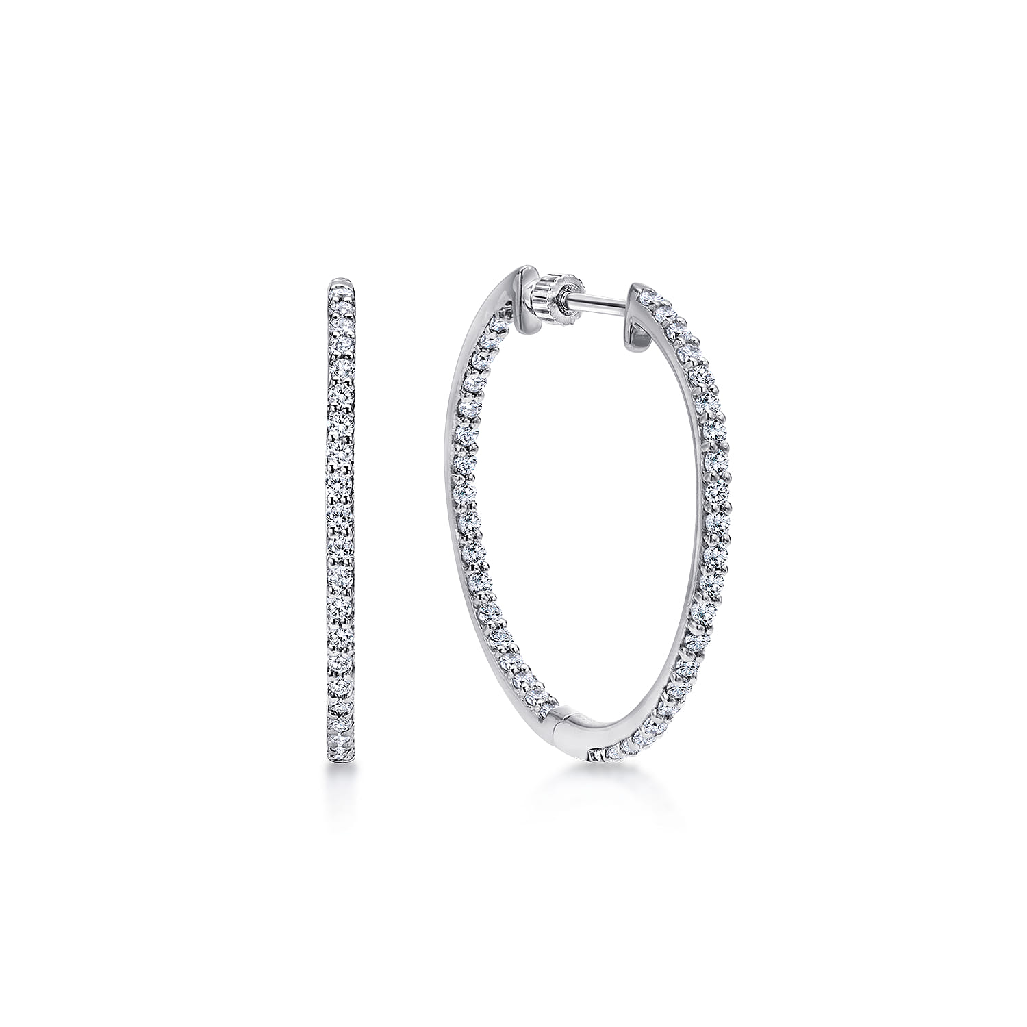 25mm Inside Out Diamond Hoop Earrings