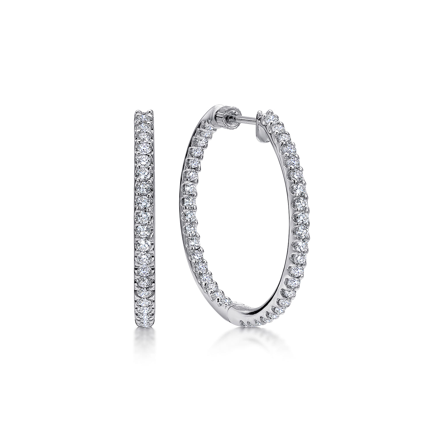 30mm Inside Out Diamond Hoop Earrings