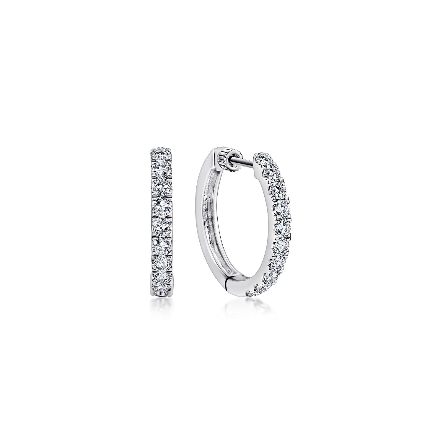 Tiger Claw Set Diamond 15mm Huggie Earrings