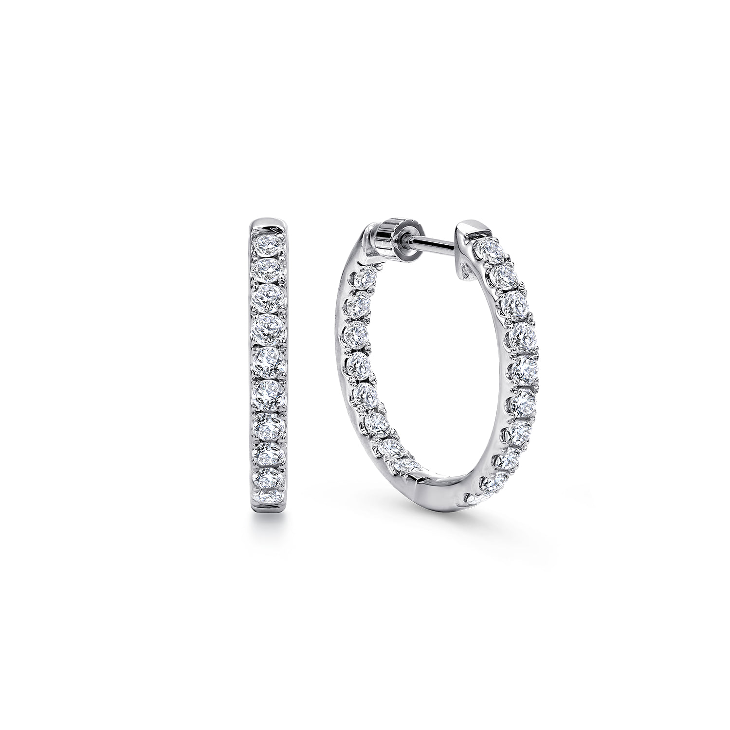 20mm Inside Out Diamond Hoop Earrings