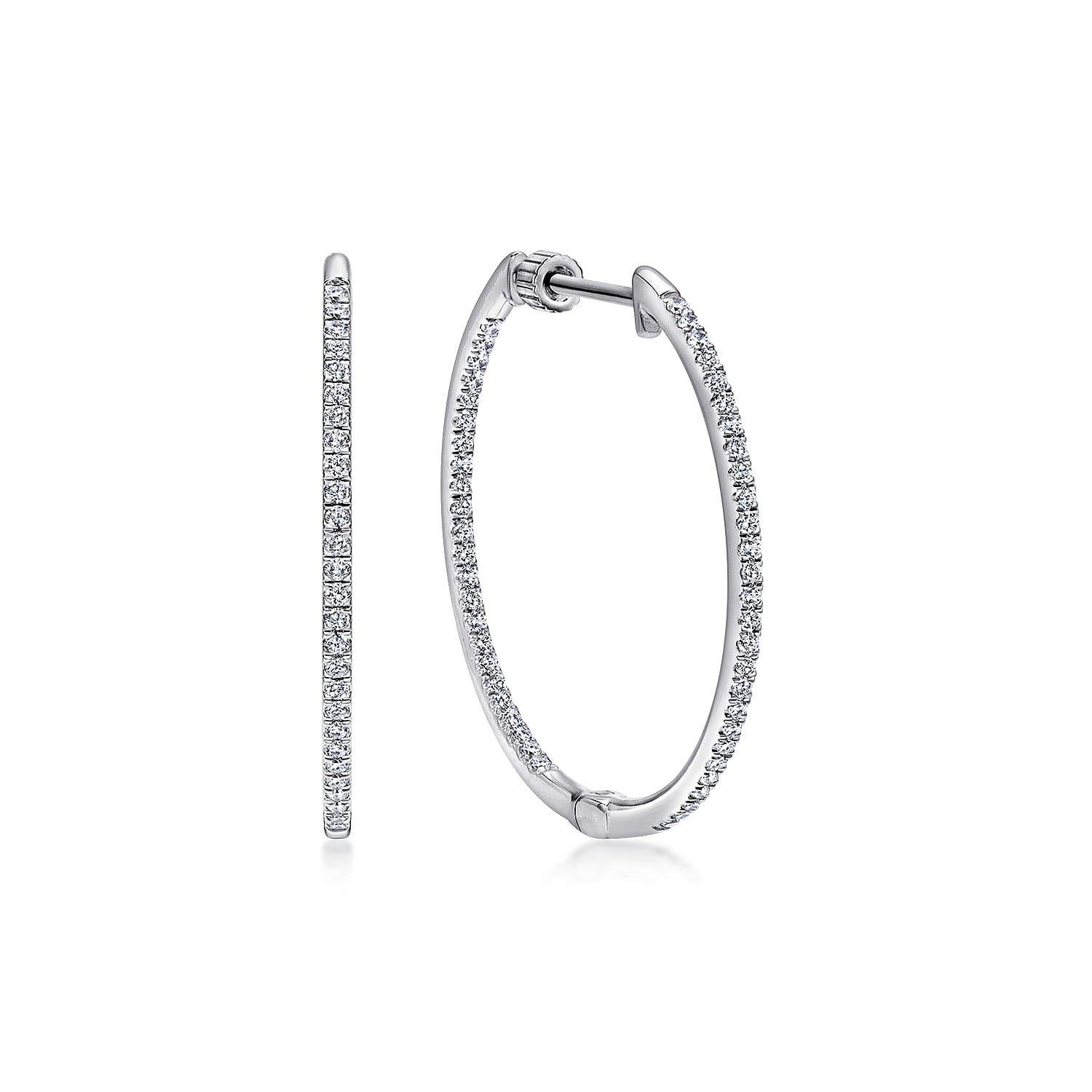 30mm Inside Out Diamond Hoop Earrings
