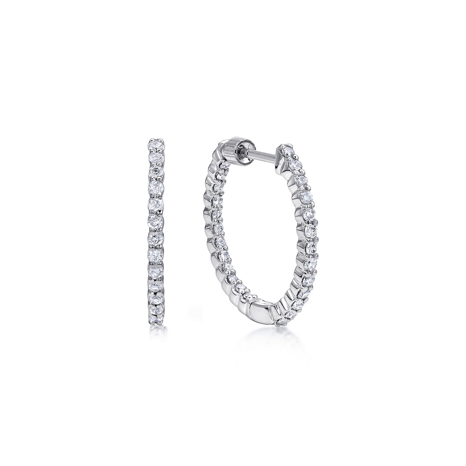 20mm Inside Out Diamond Hoop Earrings