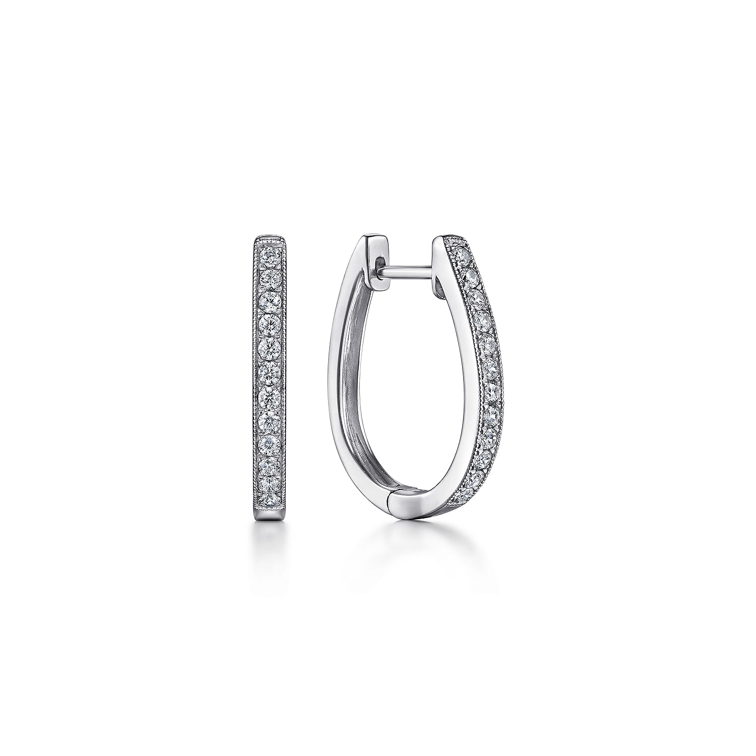 20mm Slim Pave Diamond Huggie Earrings