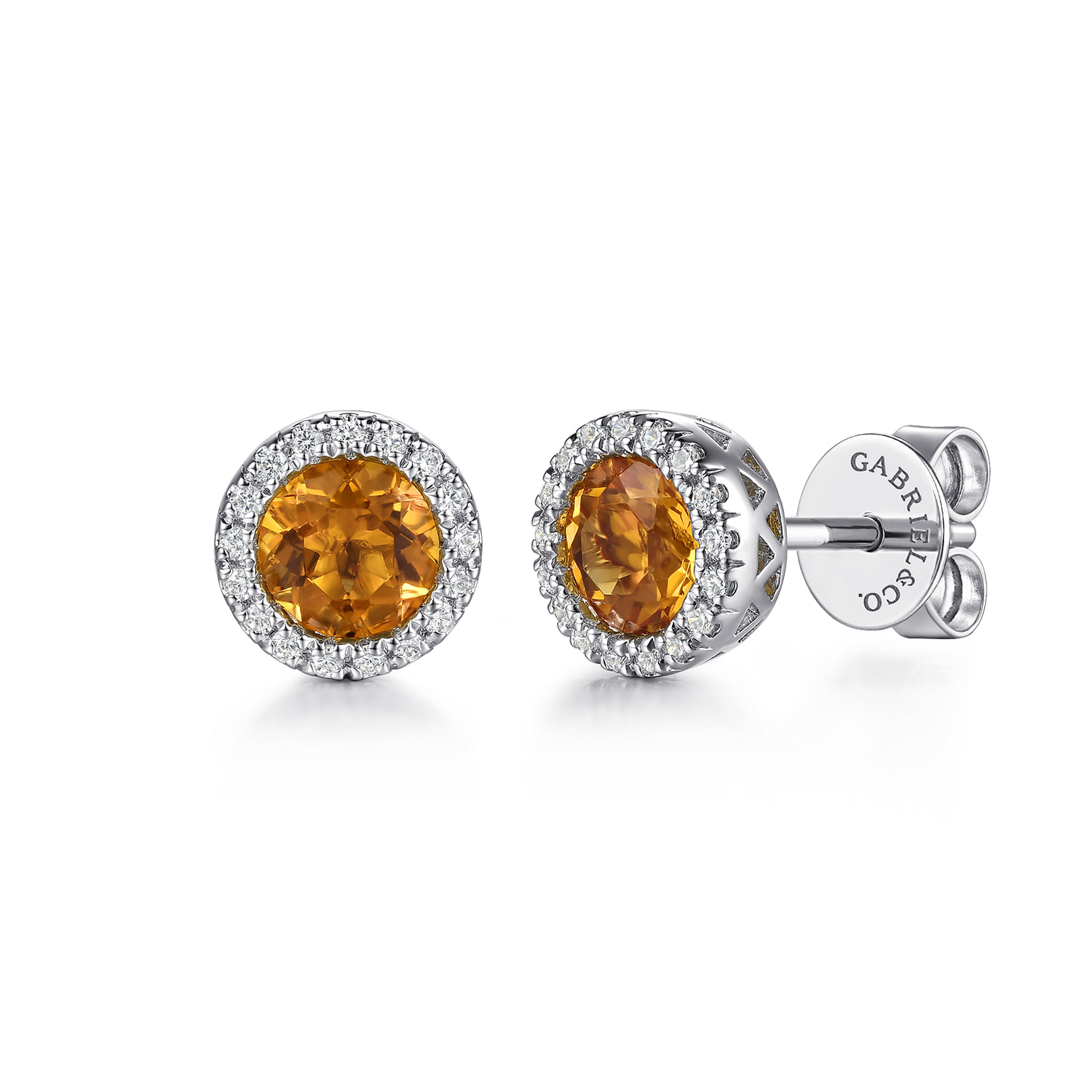Diamond and Citrine Earrings