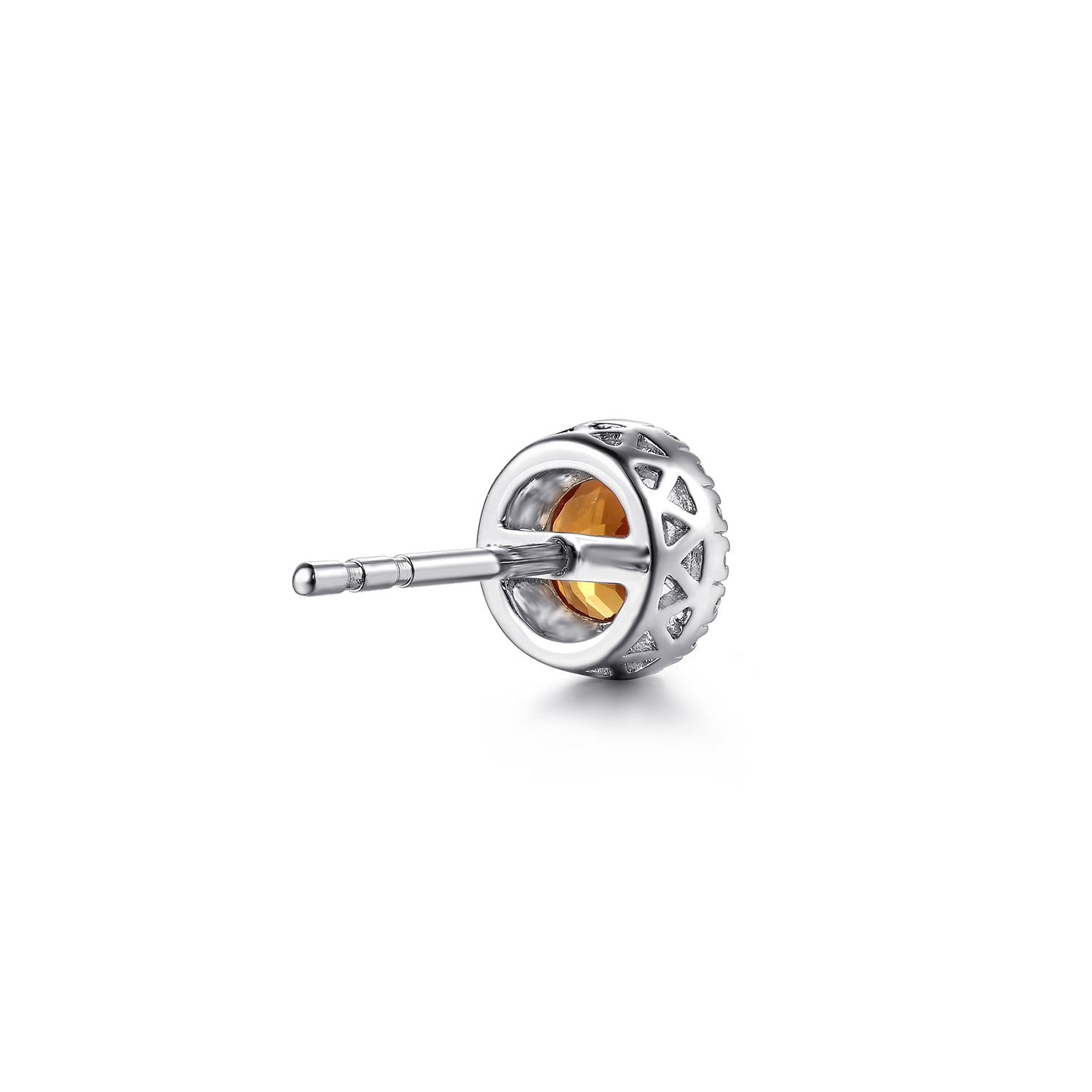 Diamond and Citrine Earrings in 14K White Gold, photograph 2