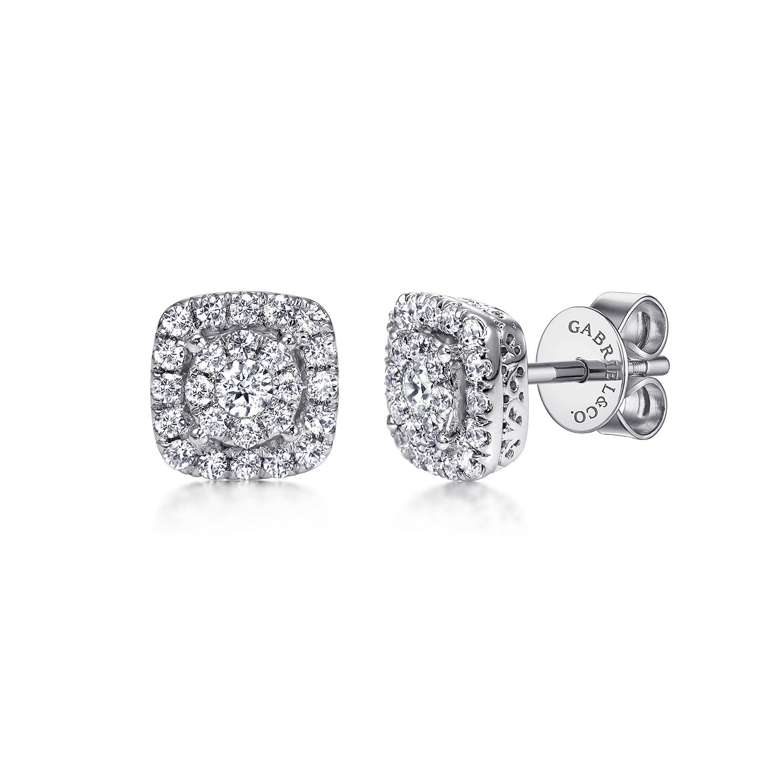 Diamond Halo Stud Earrings