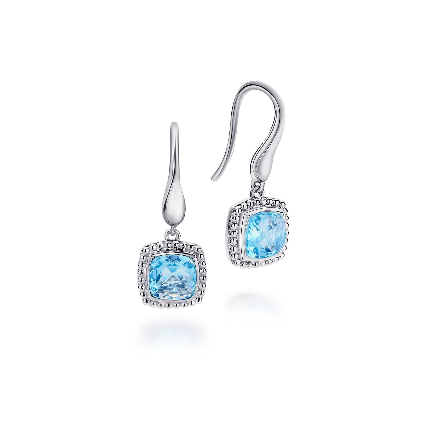 Natural Topaz Earrings / Blue Topaz Jewelry / White Gold shops Plated S925 Sterling Silver Topaz Earrings / Blue Topaz Earrings / Gifts For Her