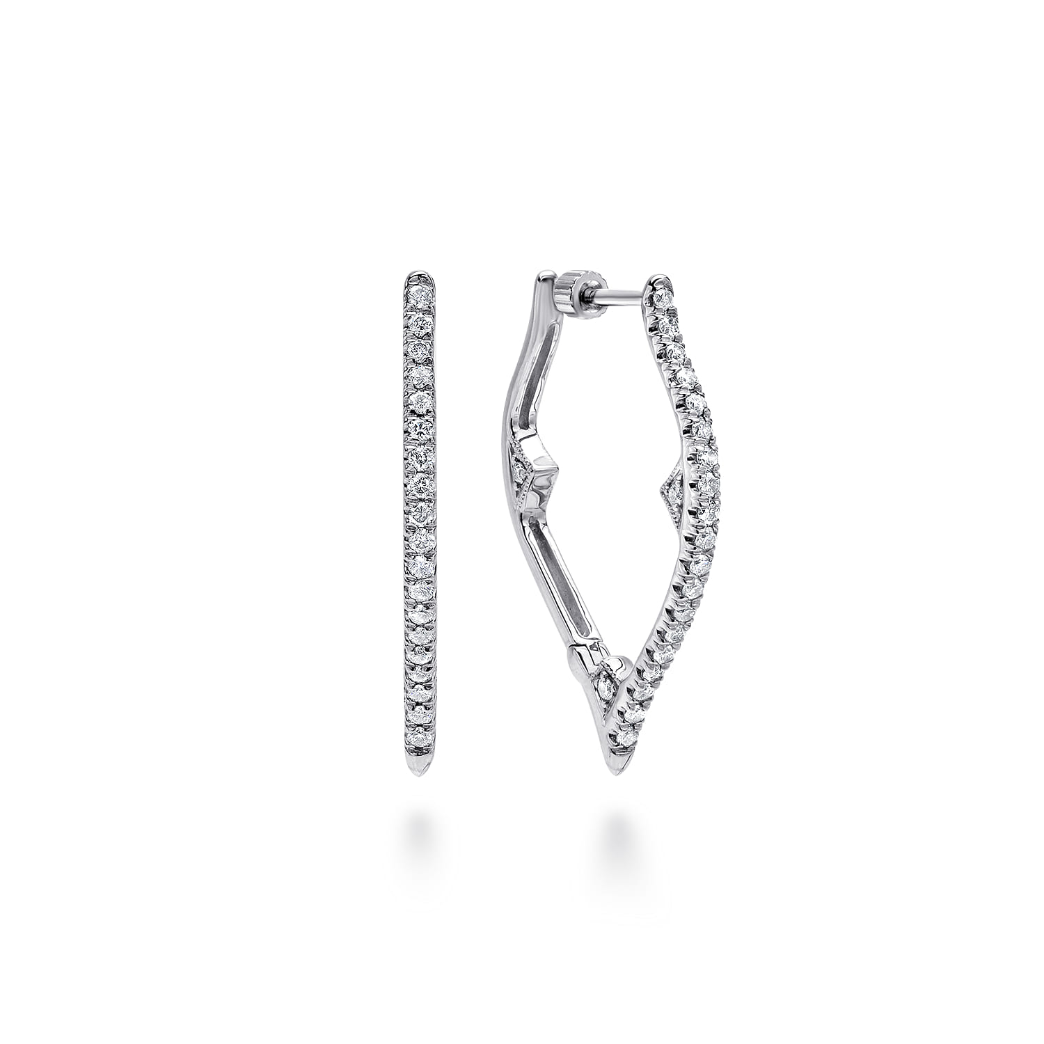 20mm Diamond Earrings in 14K White Gold