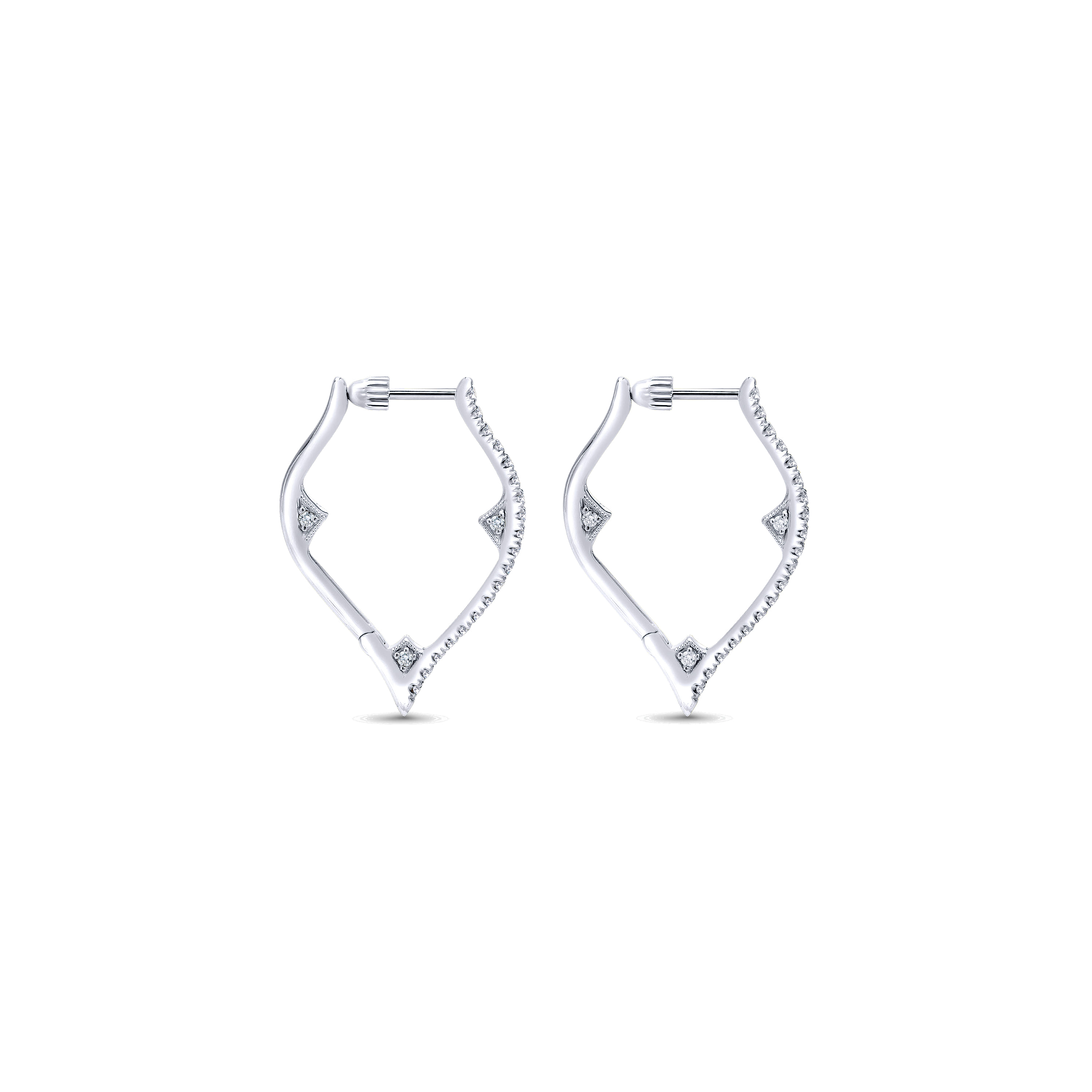 20mm Diamond Earrings in 14K White Gold, photograph 2