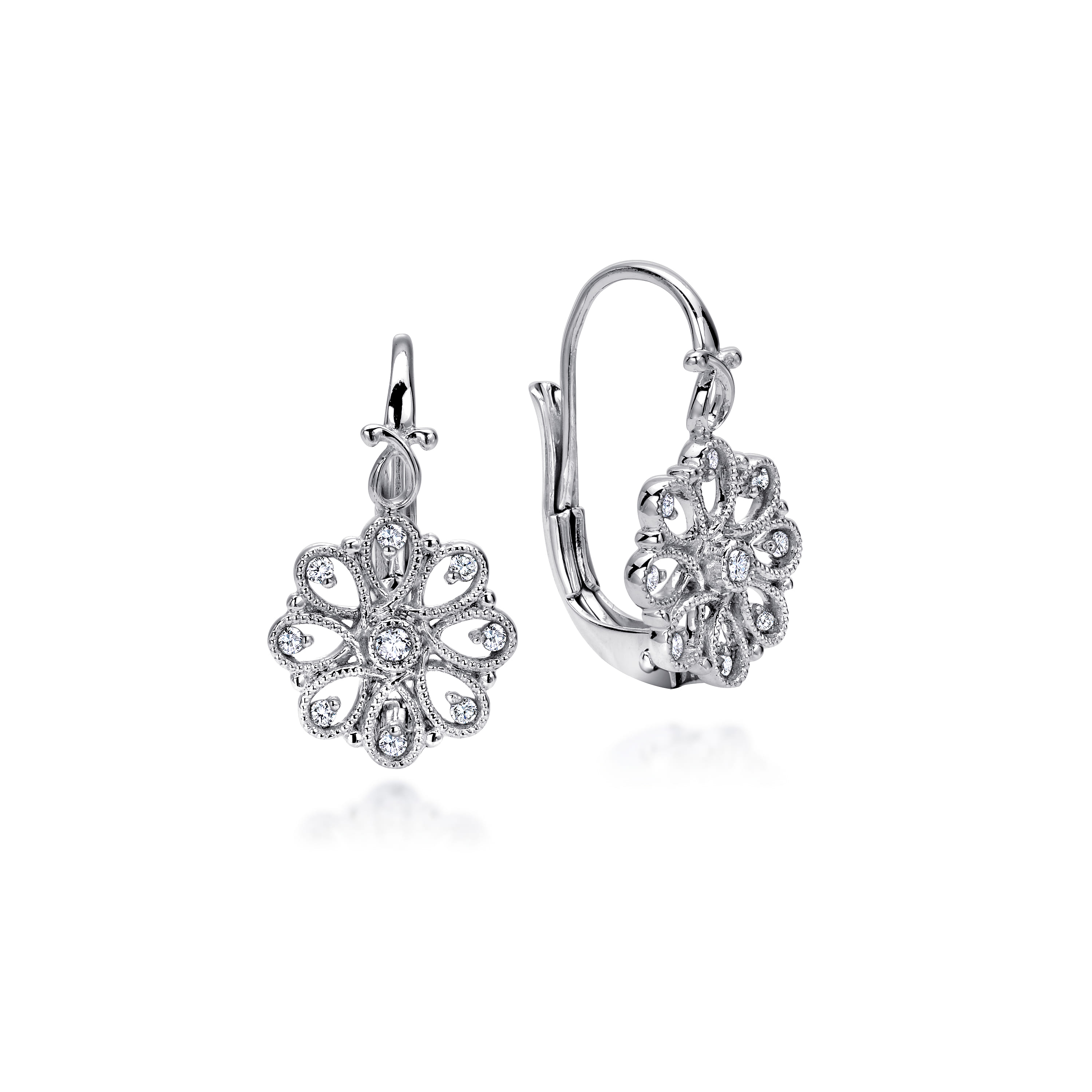 White Sapphire Vintage Inspired Drop Earrings